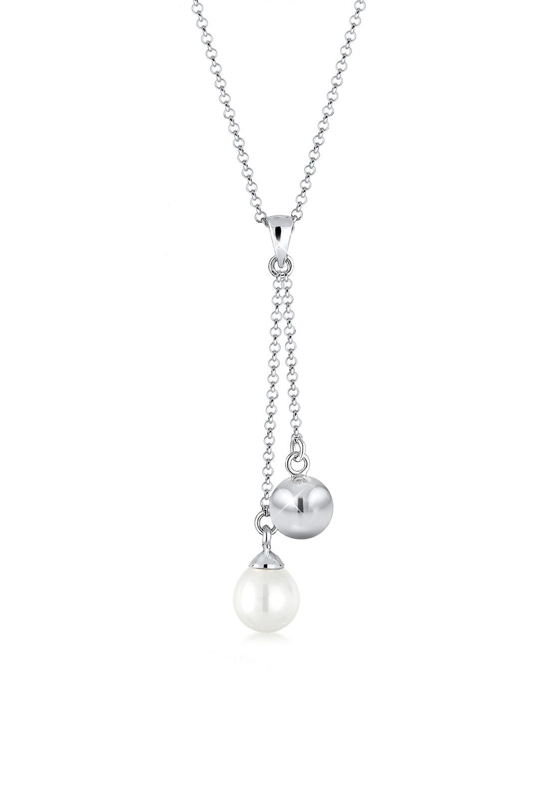 Schmuck Ketten Perlenketten Halskette mit 925 Sterlingsilber S\u00fc\u00dfwasserzuchtperlen 