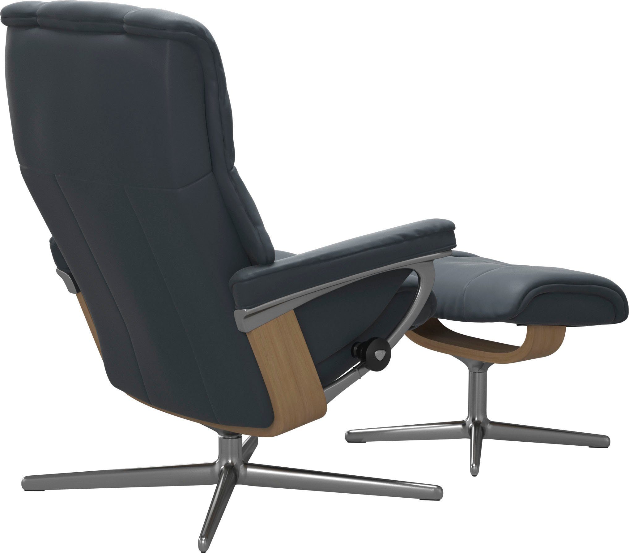 Eiche Base, Stressless® Relaxsessel Mayfair M & mit mit Relaxsessel Größe S, Cross (Set, L, Holzakzent Hocker), Hocker, mit