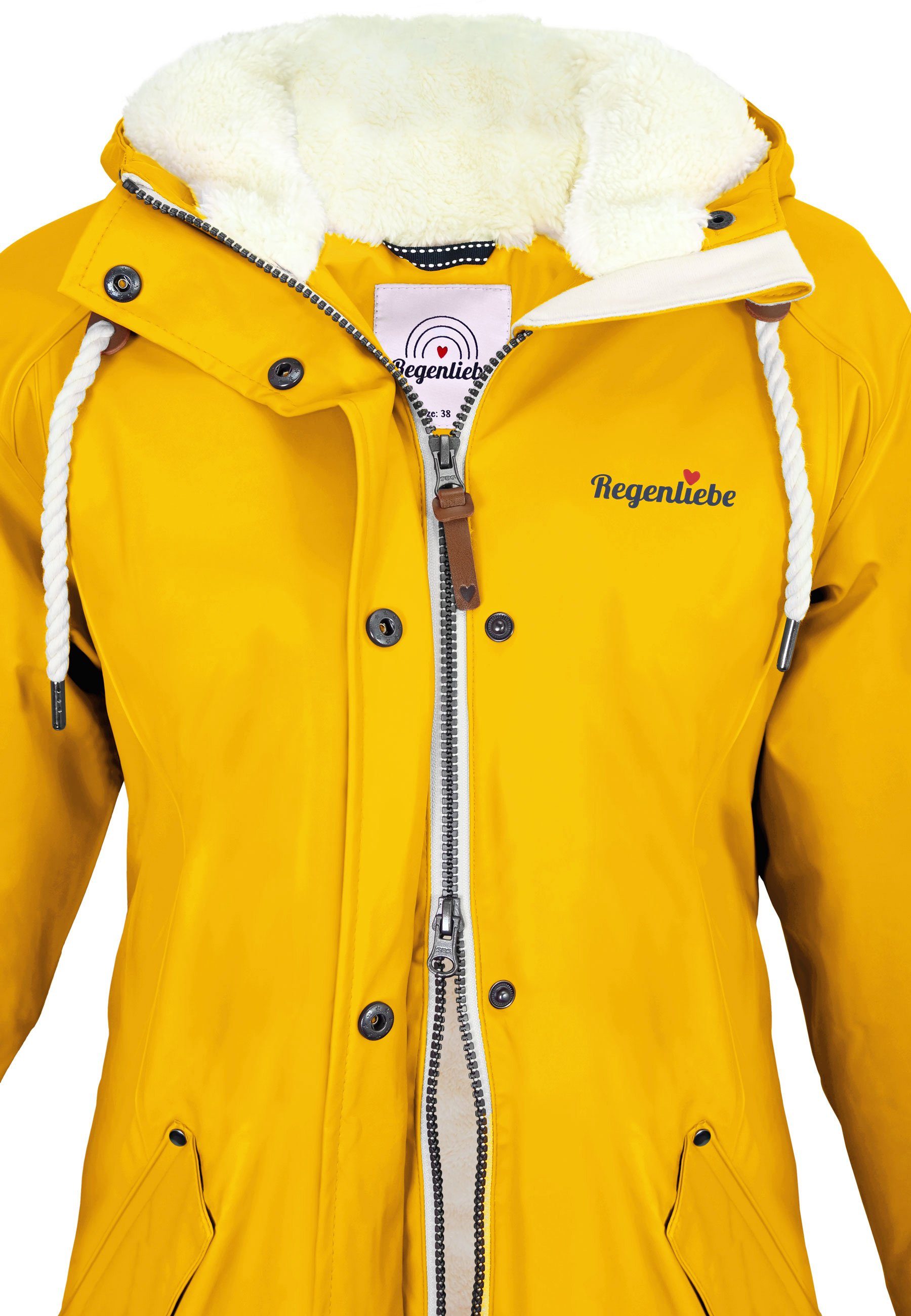 Regenliebe Winterjacke Friesennerz Regenparka mit Teddyfleece gefüttert
