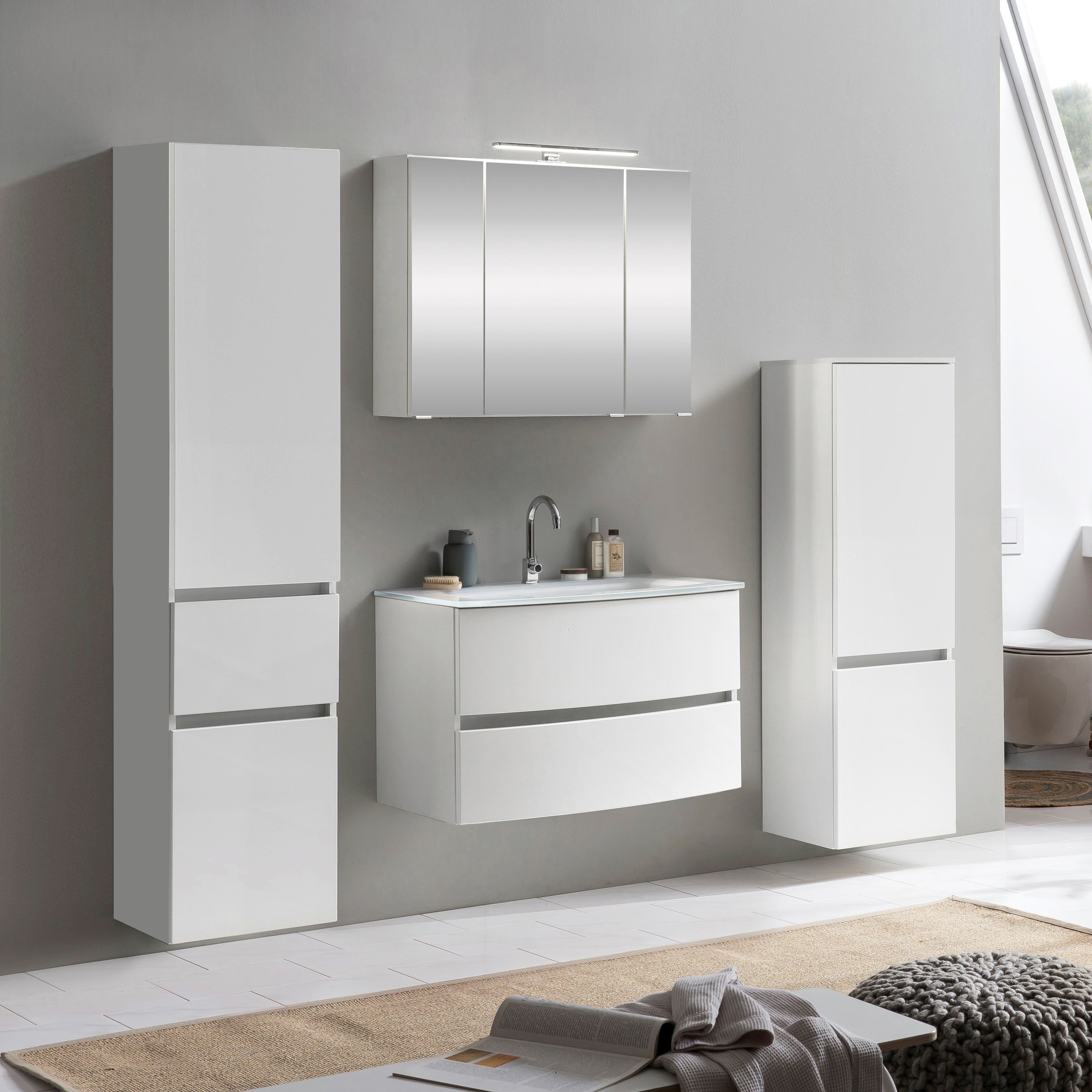 welltime Badezimmer-Set Kaunas, (Set, 4-St), Waschtisch-Set günstig online kaufen
