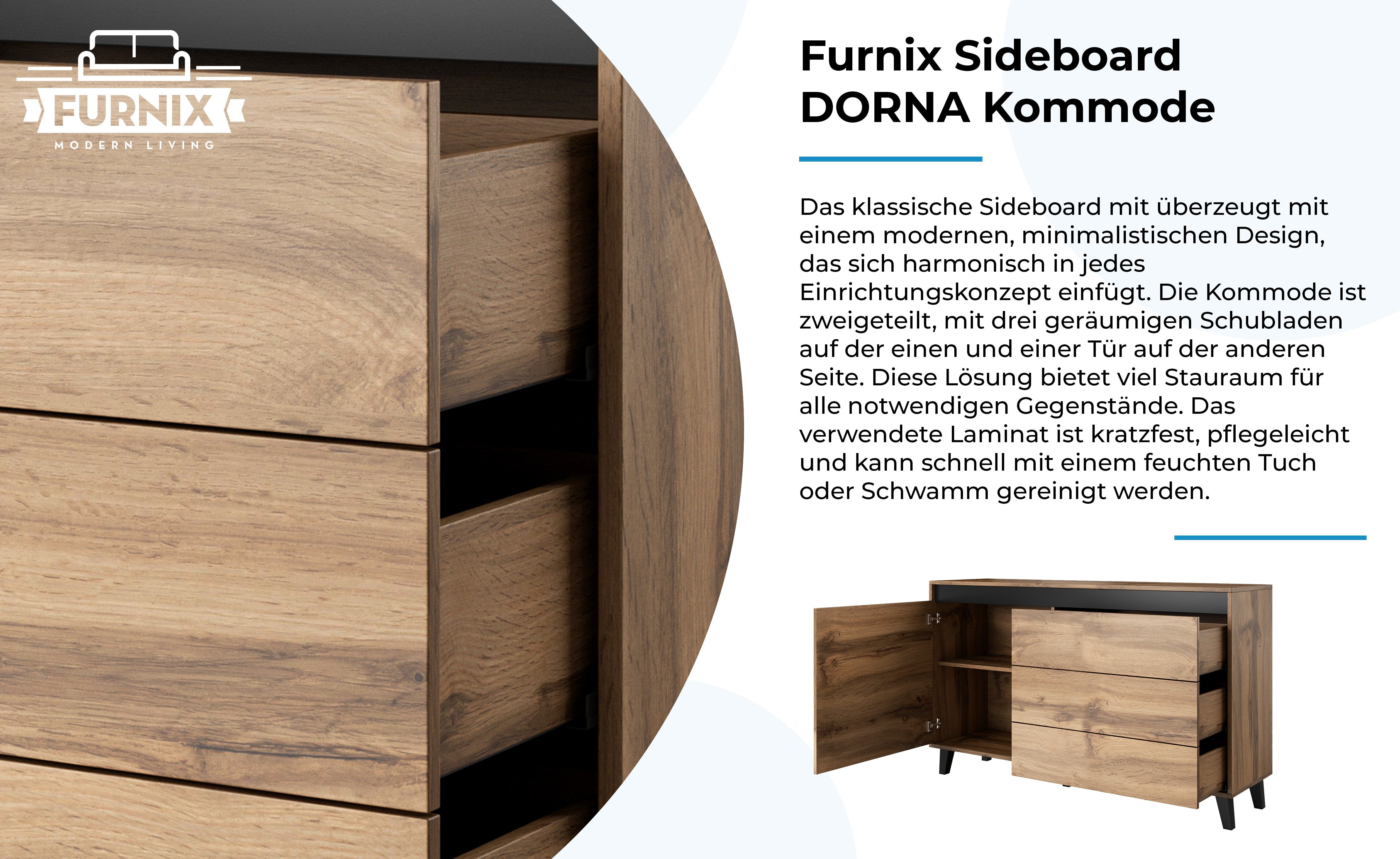 Furnix Sideboard DORNA cm Tür Wotan/Anthrazit, Kommode Schubladen und T38 H83 x mit B138 x Maße
