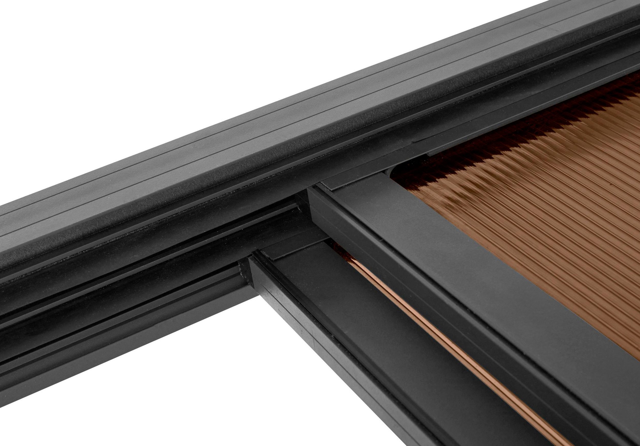 KONIFERA patio roof, WxL: 400x300 cm, roofing made of twin-wall polycarbonate sheets, WxL: 400x300 cm