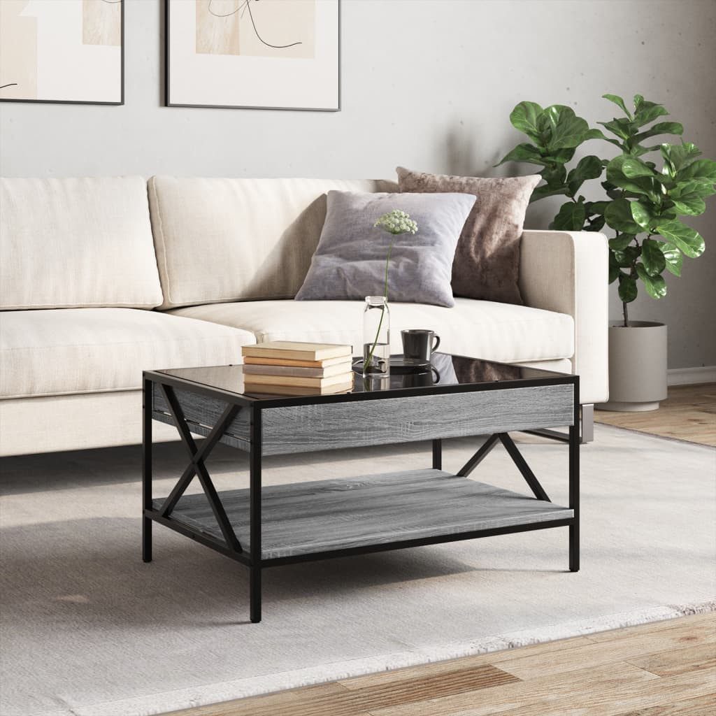 vidaXL Couchtisch Couchtisch mit Infinity-LED Grau Sonoma 70x50x38 cm (1-St)