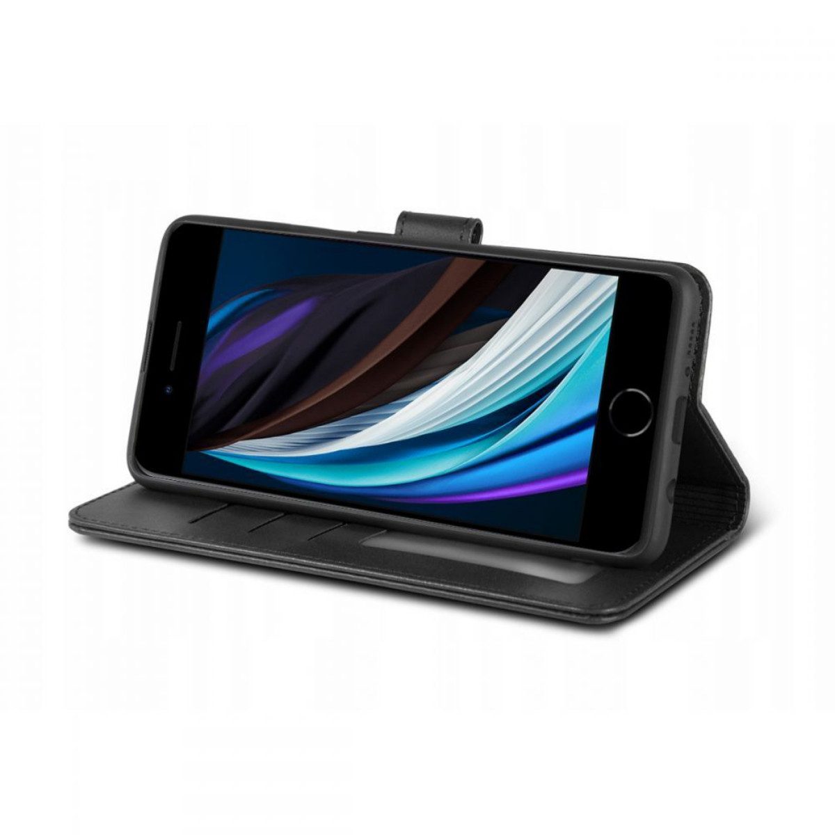 TECH PROTECT Handyhülle Wallet Case mit Magnetfunktion Kompatibel mit iPhone 13 Schwarz Hülle 6,1, Wallet mit Magnetfunktion, Kartenfächern für alltagstauglichen Schutz