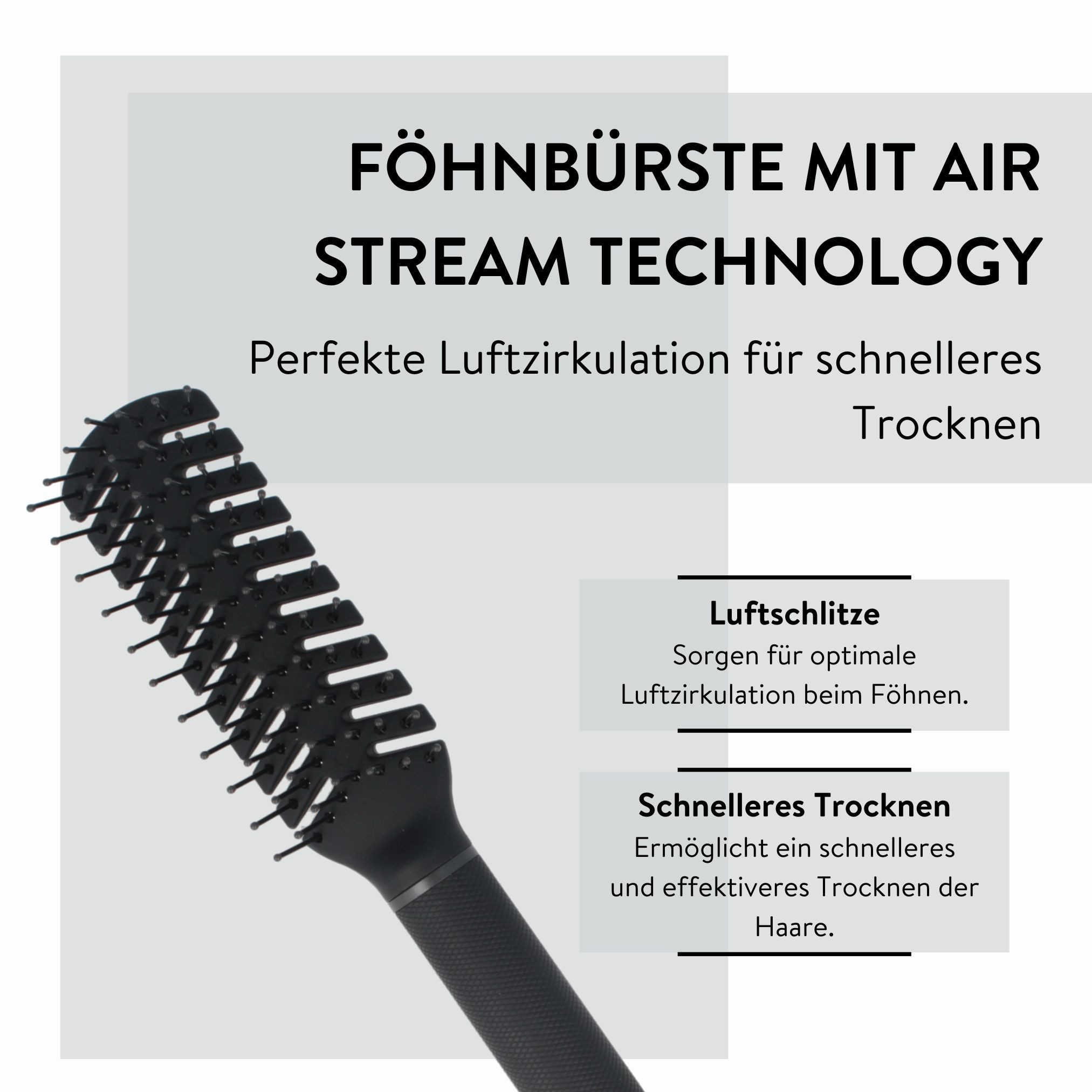 PARSA Beauty Haarbürste Men Haarbürste mit Luftschlitzen und Carbon für schnelles Föhnen