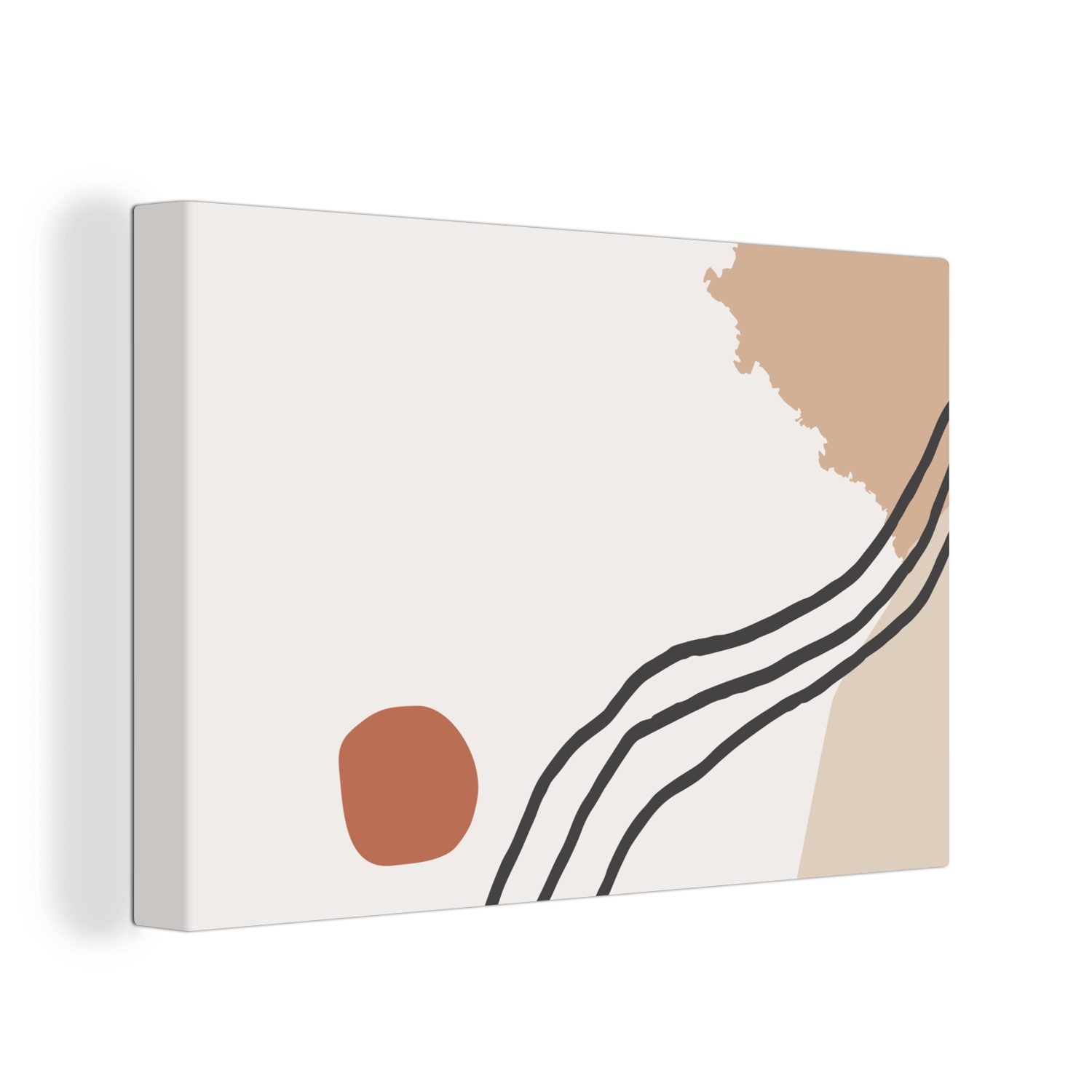 OneMillionCanvasses® Leinwandbild Sommer - Abstrakt Wanddeko, St), Orange, (1 Leinwandbilder, cm 30x20 - Schwarz Wandbild - Aufhängefertig