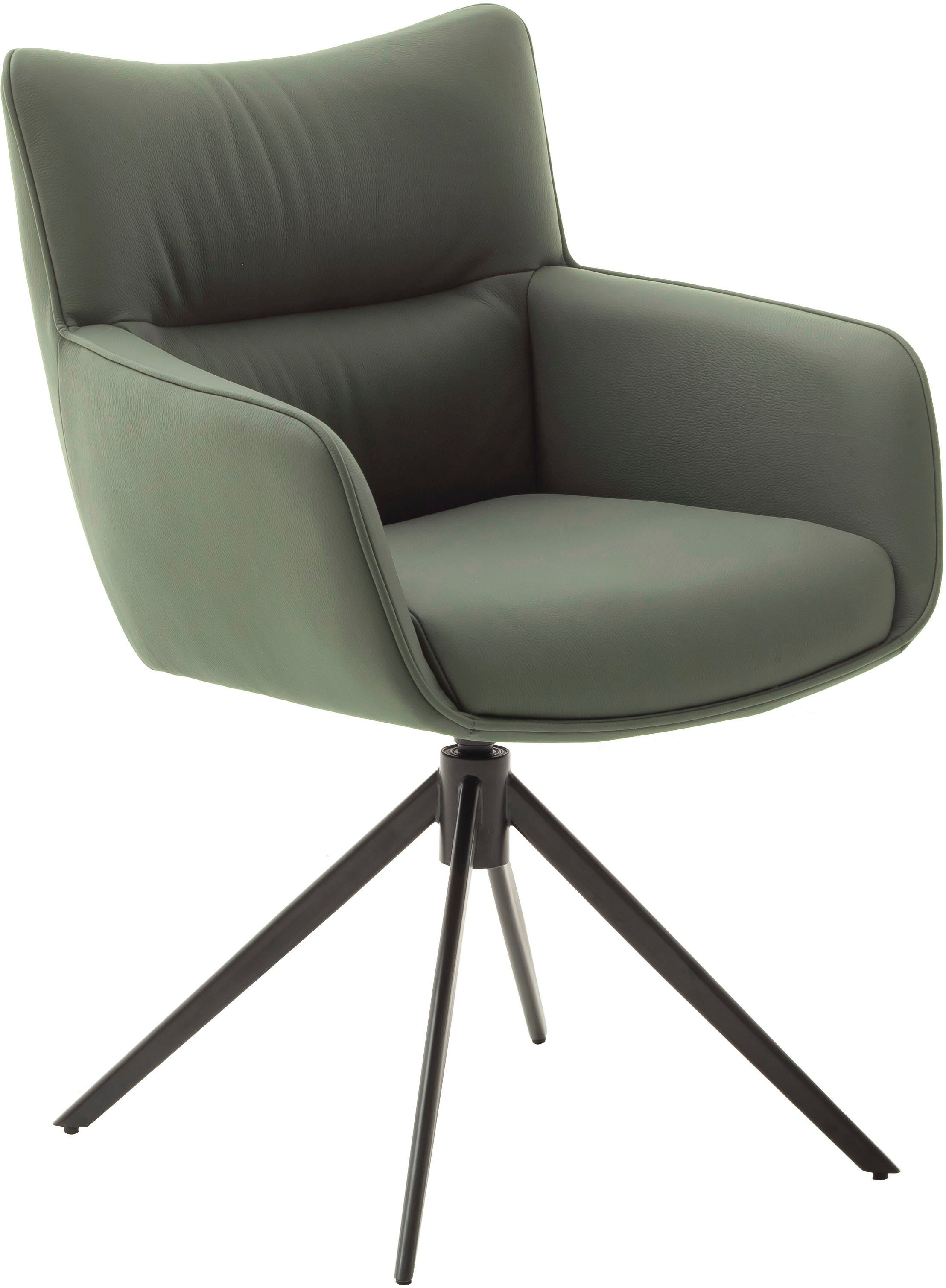 MCA furniture Esszimmerstuhl LIMONE olive | schwarz matt lackiert | olive