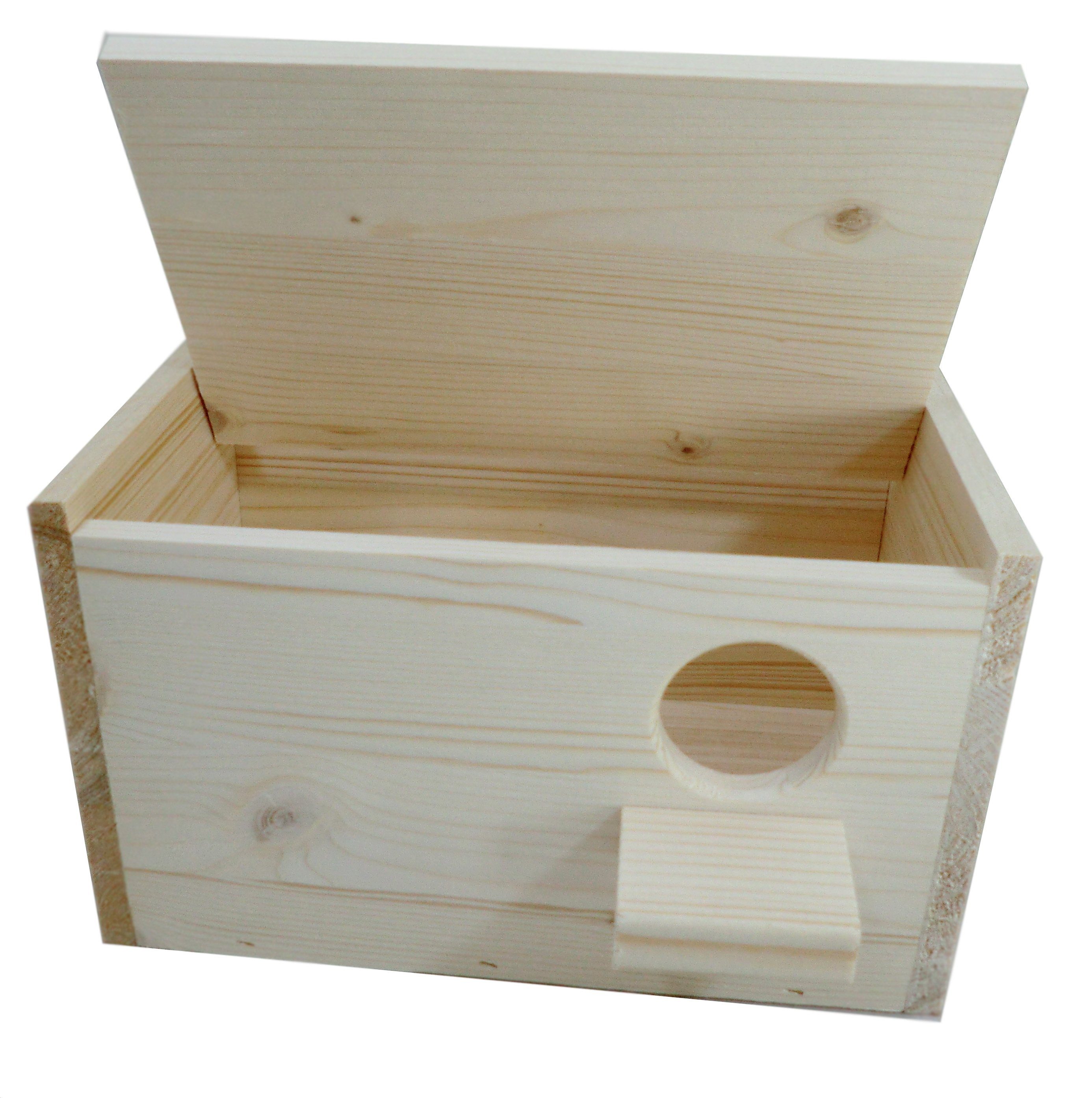 ELMATO Nistkasten Elmato 13500 Wellensittichkobel, Fichte massiv, 25×16,5x16cm