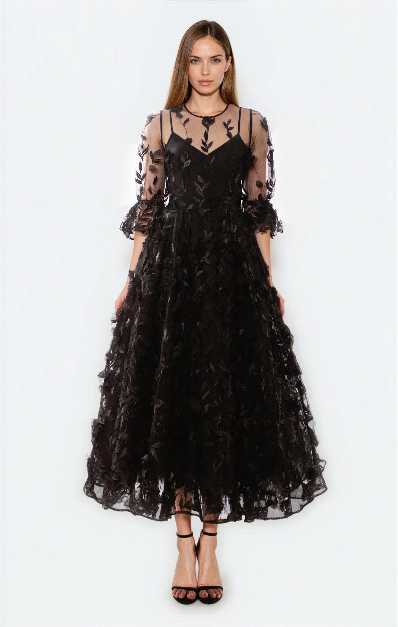 MATSOUR'I Midikleid Franceska Unifarbe