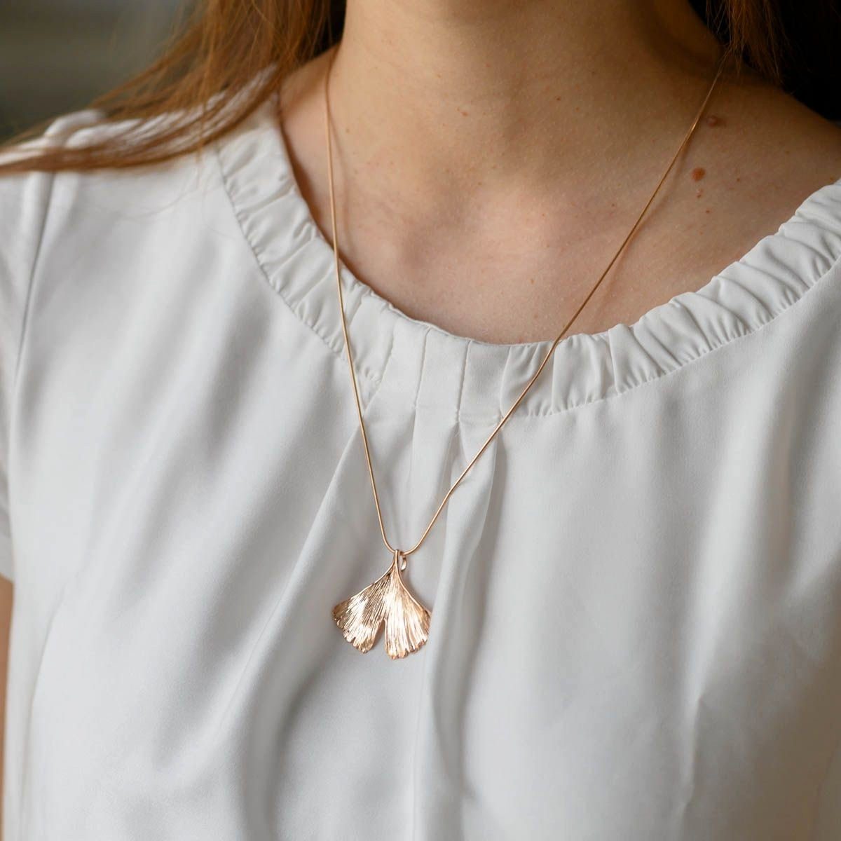 Materia Kettenanhänger Damen Rosegold Ginkgo Blatt Natur KA-277, Sterlingsi günstig online kaufen