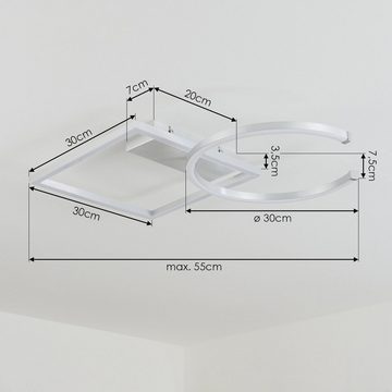 hofstein Deckenleuchte »Parco« dimmbare Deckenlampe aus Metall/Kunststoff in Weiß/Silber, 3000 Kelvin, verstellbare Leuchte,23,5 Watt, 2800 Lumen,dimmbar über Lichtschalter