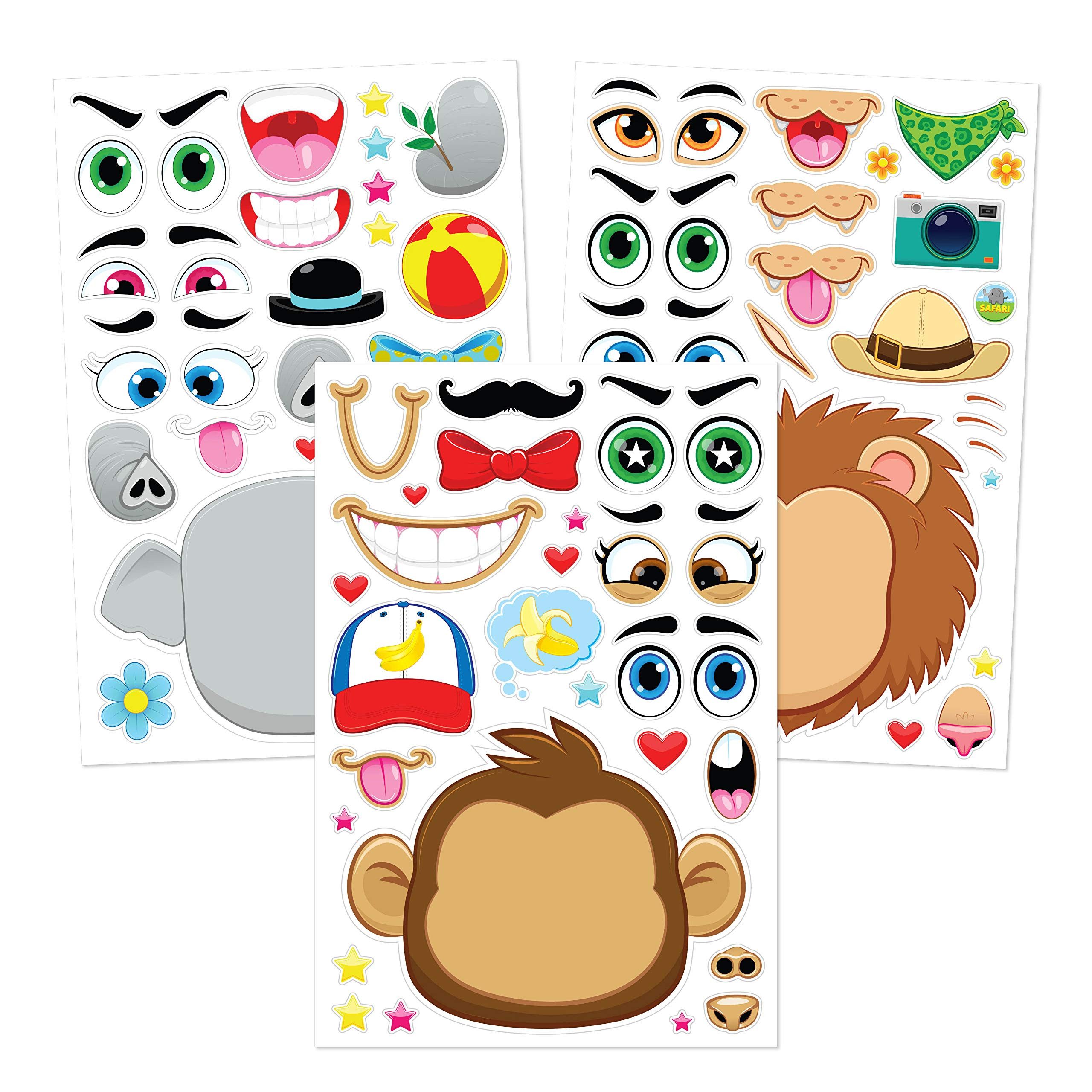 JOYIN Aufkleber JOYIN 36 Stück Tier Aufkleber Kinder, Sticker Set, Make-a-Face, (36tlg)