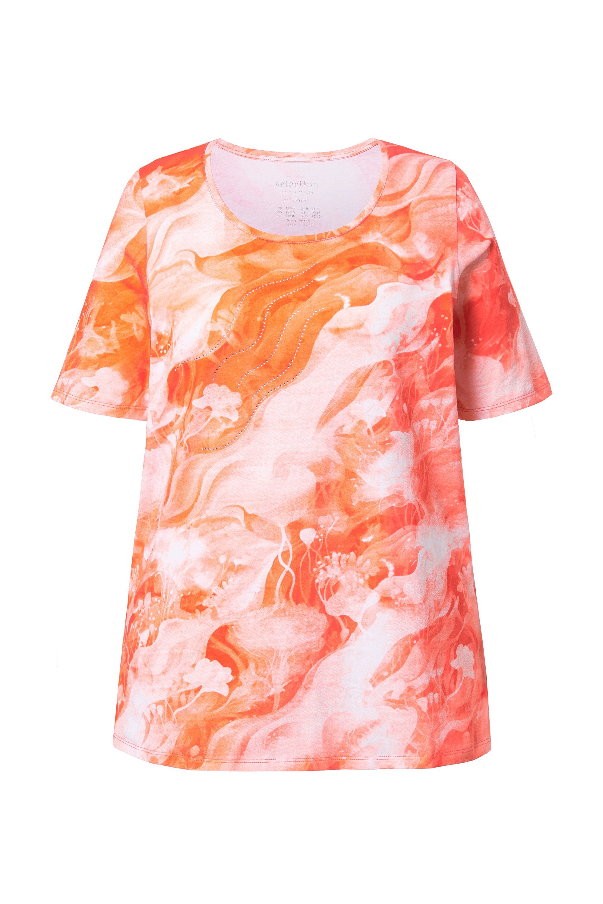 Ulla Popken T-Shirt T-Shirt A-Linie Rundhals günstig online kaufen