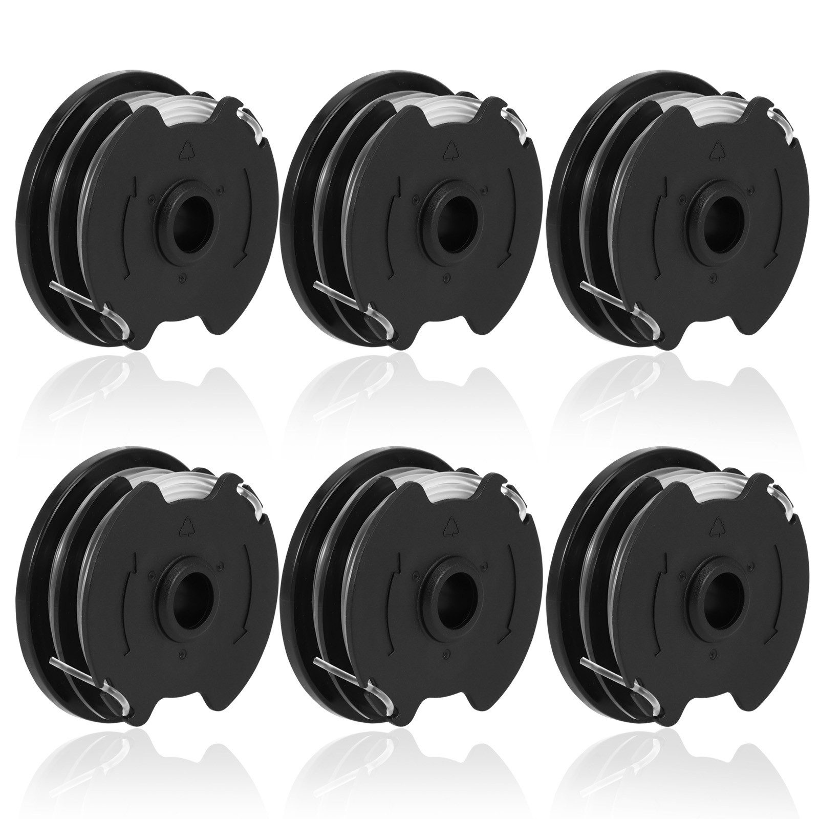 BlingBin Rasentrimmer-Ersatzspule Nylonfäden Ersatz Spule für LIDL Parkside Elektro Rasentrimmer, (1 Set, 6-St., 6,5 × 2,4 cm), für PRTA 20-Li A1,B2,C3; PRT 550 A1, A3; PRT 300 A1