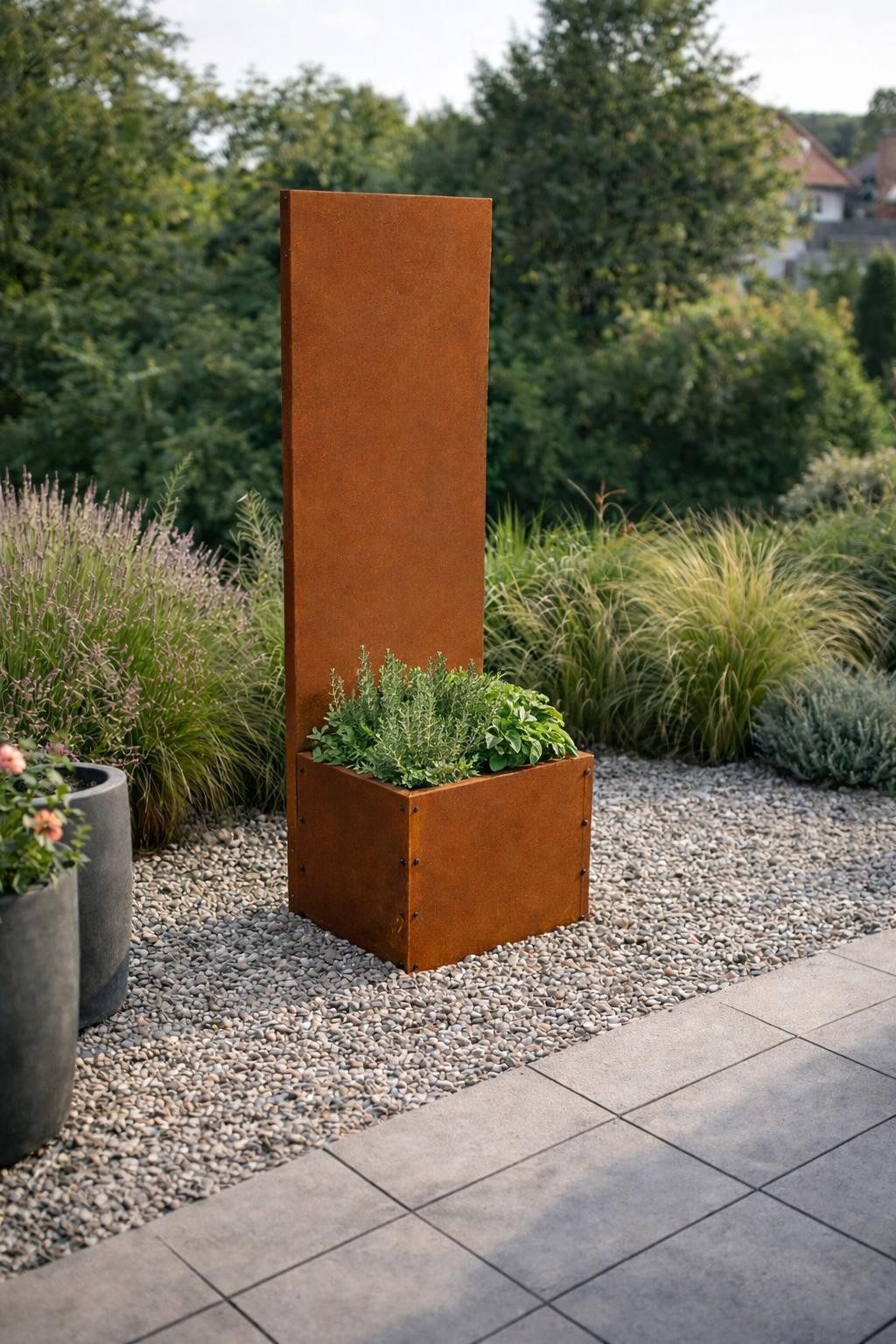 ESTEXO Sichtschutzelement Sichtschutz Rost Metall Gartenzaun 150x50cm Hochbeet Sichtschutzwand