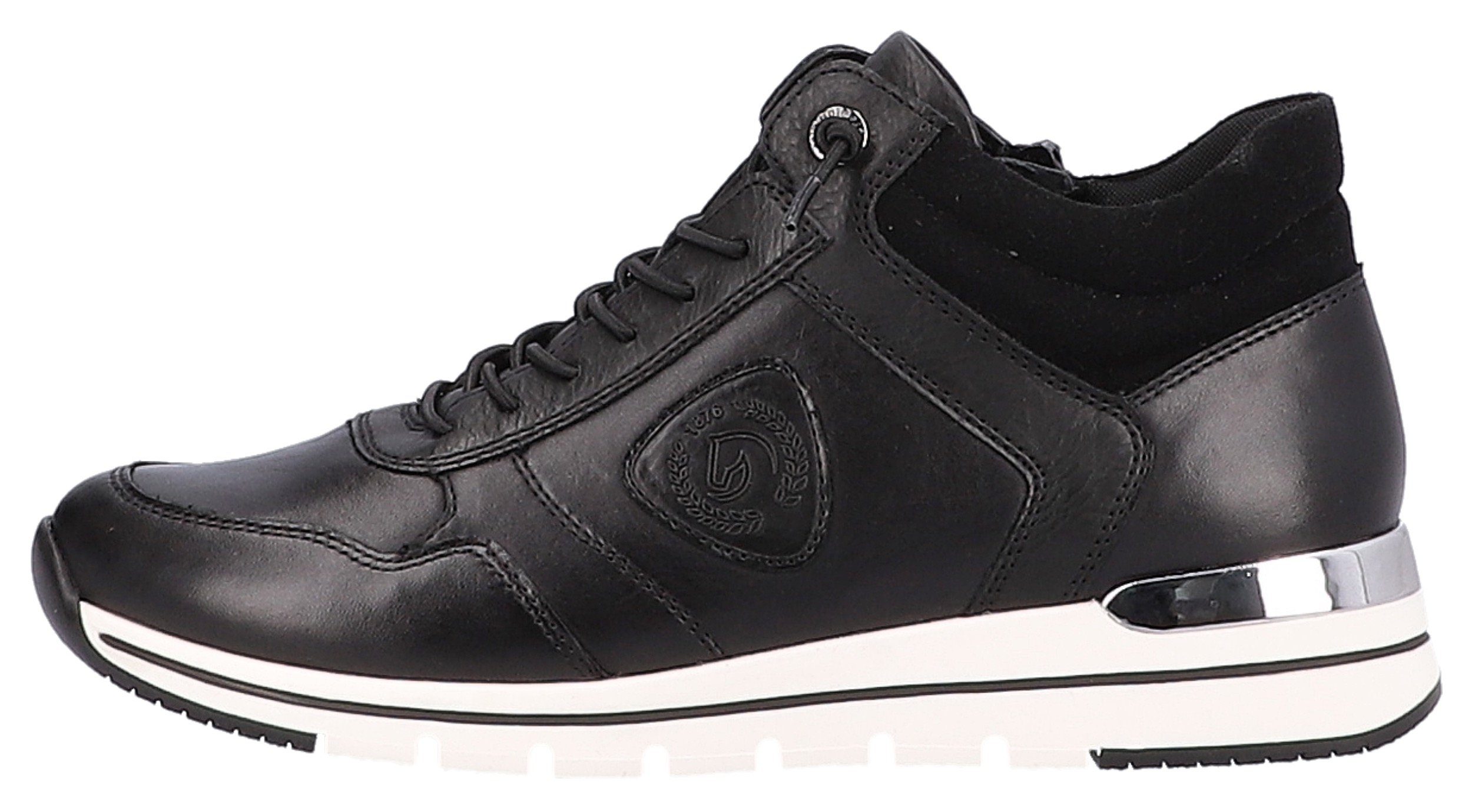 Remonte Slip-On Sneaker schwarz mit praktischem Wechselfußbett