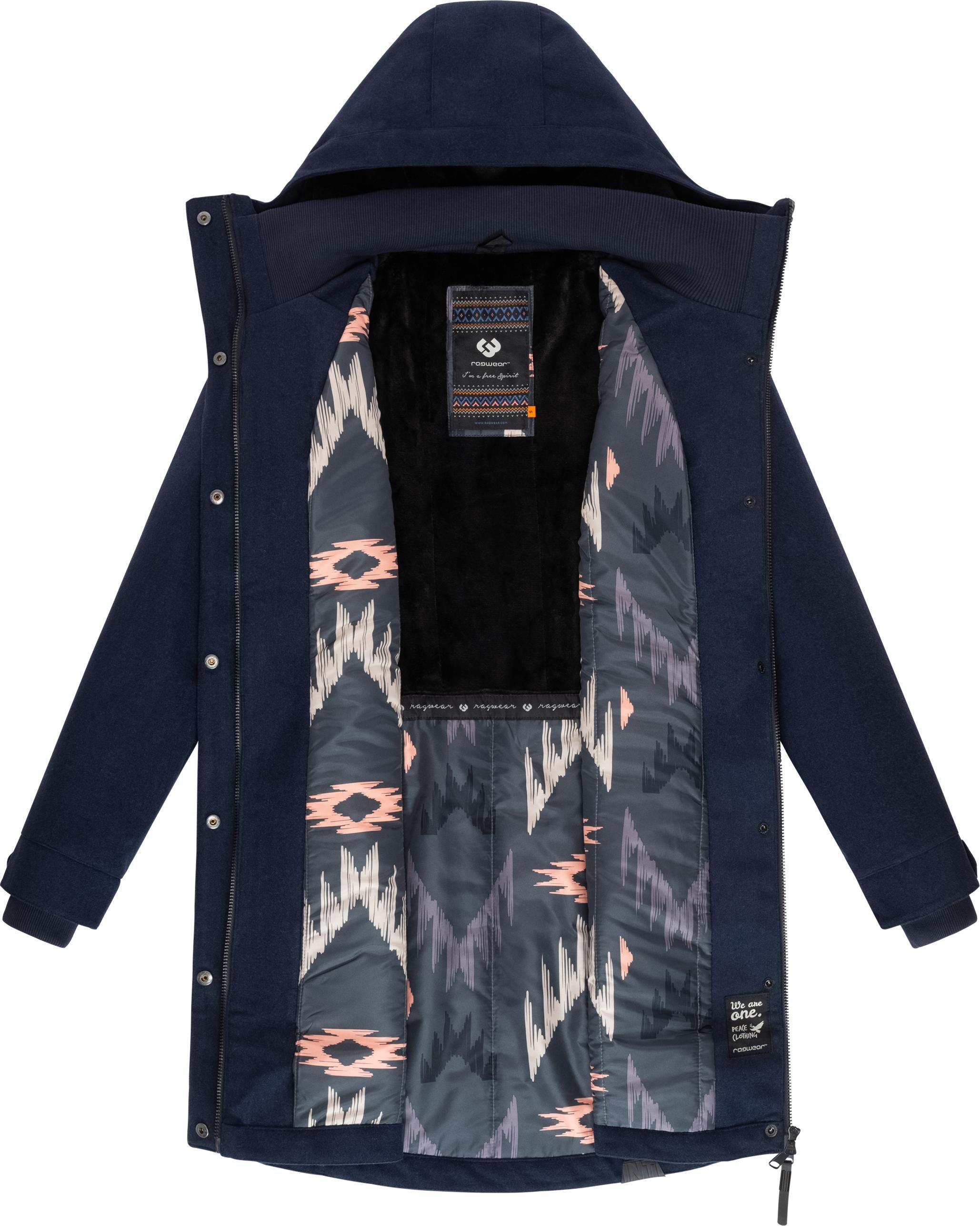 Ragwear Wintermantel Jannisa Coat Klassischer Damen Kurzmantel mit Kapuze – Bild 5 von 5