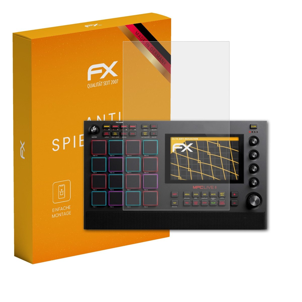 atFoliX Schutzfolie für Akai MPC Live II, (2 Folien), Entspiegelnd und stoßdämpfend