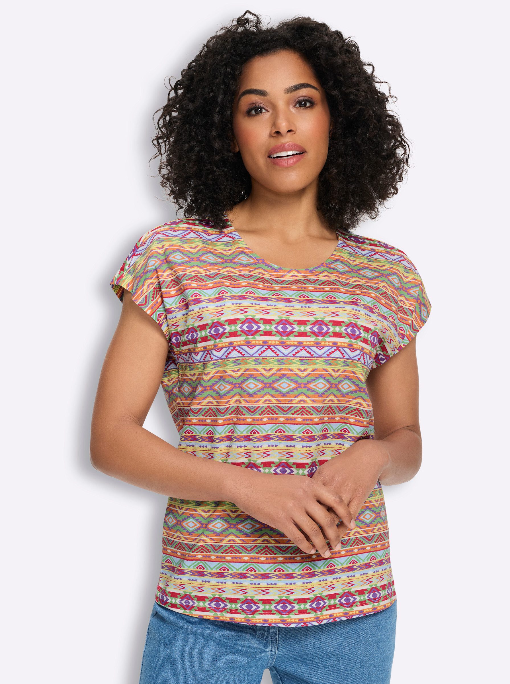 Sieh an! T-Shirt Rundhals-Shirt Extra kurz