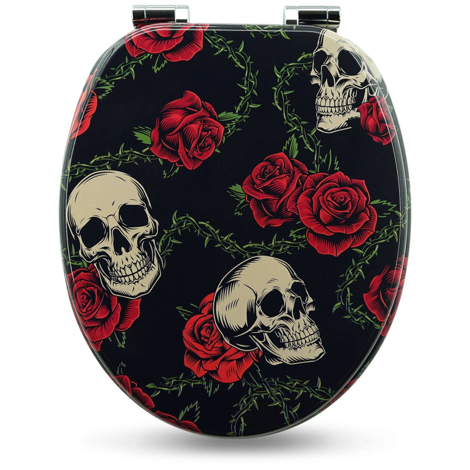 Sanfino WC-Sitz "Rose Skull" Premium Toilettendeckel mit Absenkautomatik au günstig online kaufen