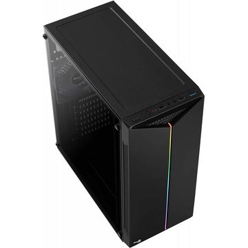 Aerocool PC-Gehäuse Geh Midi Split - Midi-Tower-Gehäuse - schwarz