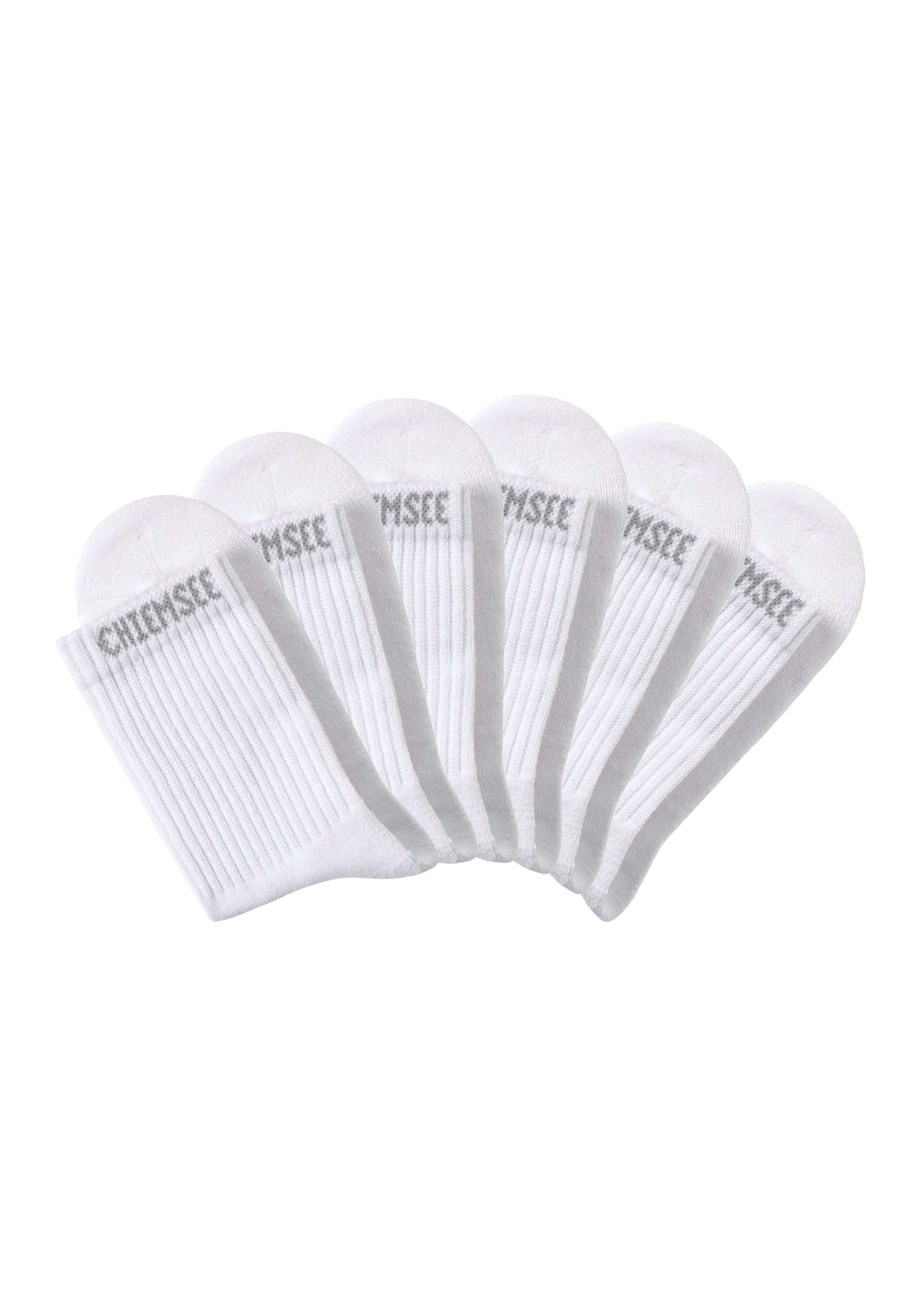 Chiemsee Tennissocken (Set, 6-Paar) weiß Markennamen mit eingestricktem