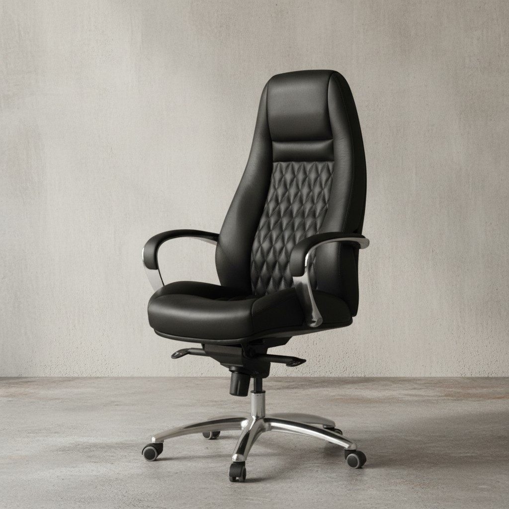 KADIMA DESIGN Chefsessel Premium-Bürostuhl MADRID - Echtleder für bequemes Arbeiten (Armlehnen, Wippmechanik, Multiblock-Mechanik)