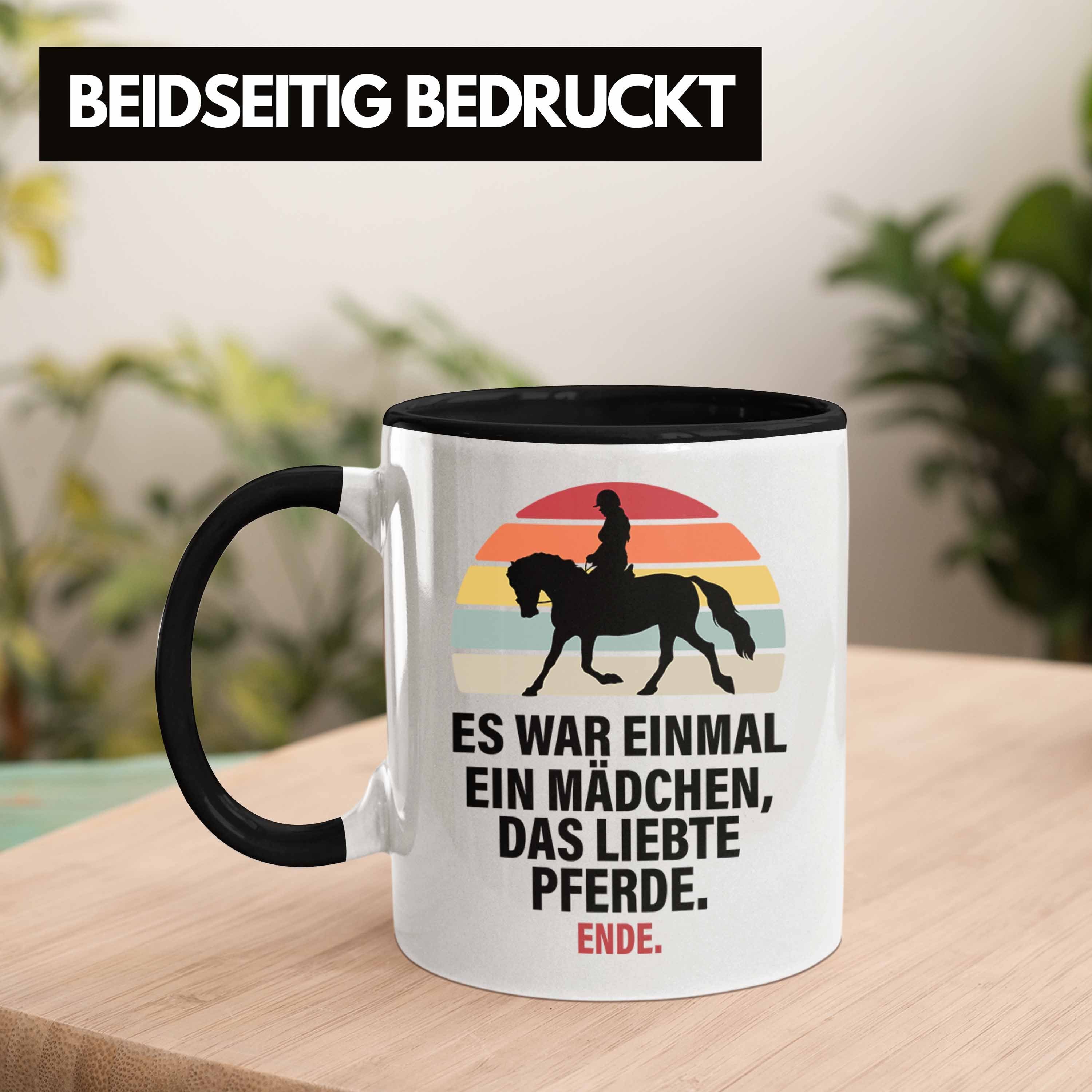 Tasse Trendation Geschenk Schwarz Tasse Mädchen Pferde Reiterin Pferde Geschenke Lustig Trendation - Pferdeliebhaber