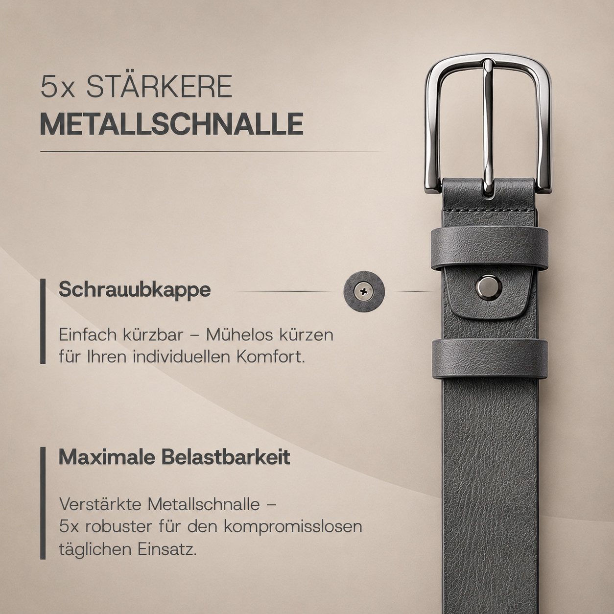 herémood Ledergürtel Gürtel Herren 4cm breit Ledergürtel Jeans Premium Geschenke für Männer (100 % Echtleder Gürtel handgefertigt, hochwertig verarbeitet, kürzbar, 1-St)