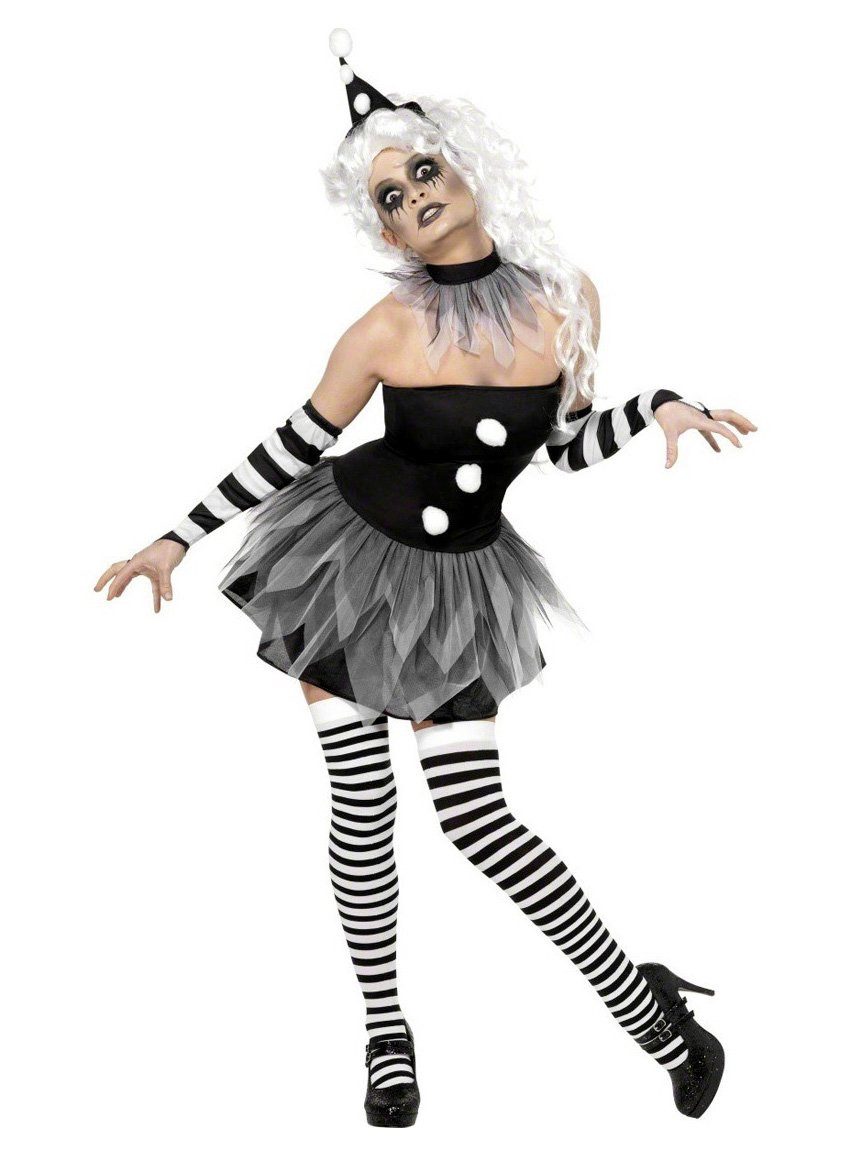 Metamorph Clown-Kostüm Horrorclown - Halloween Kostüm Damen Fasching, Der Horror: untote Pantomime ununterbrochen am Posen!