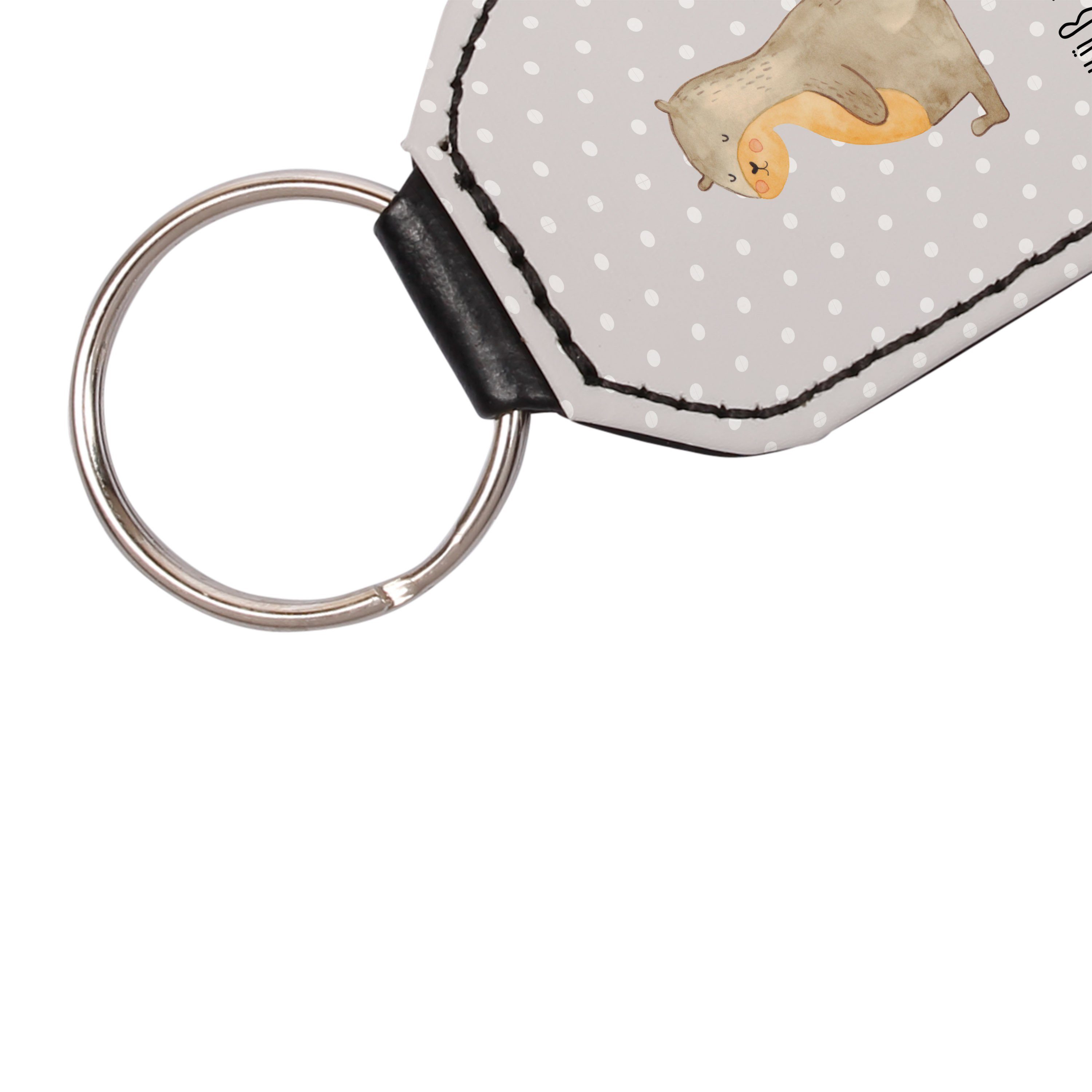 - Schutzengel, Geschenk, Schlüsselanhänger Bauch (1-tlg) & Schlüsselanhänger Grau Pastell Mrs. Otter Mr. Panda -