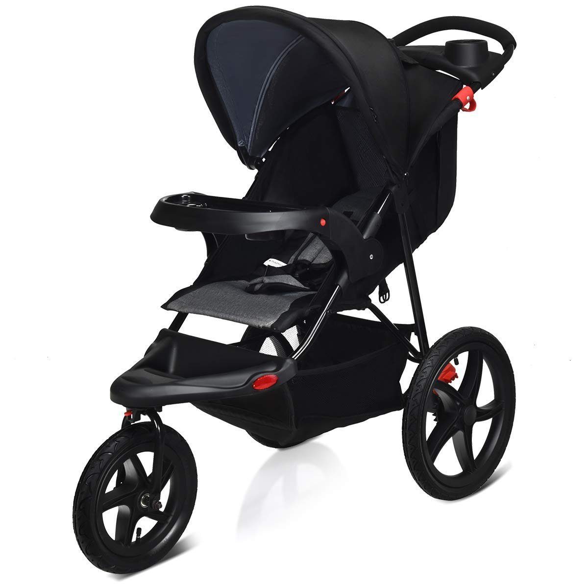 COSTWAY Kinder-Buggy Babybuggy, klappbar, mit Liegefunktion