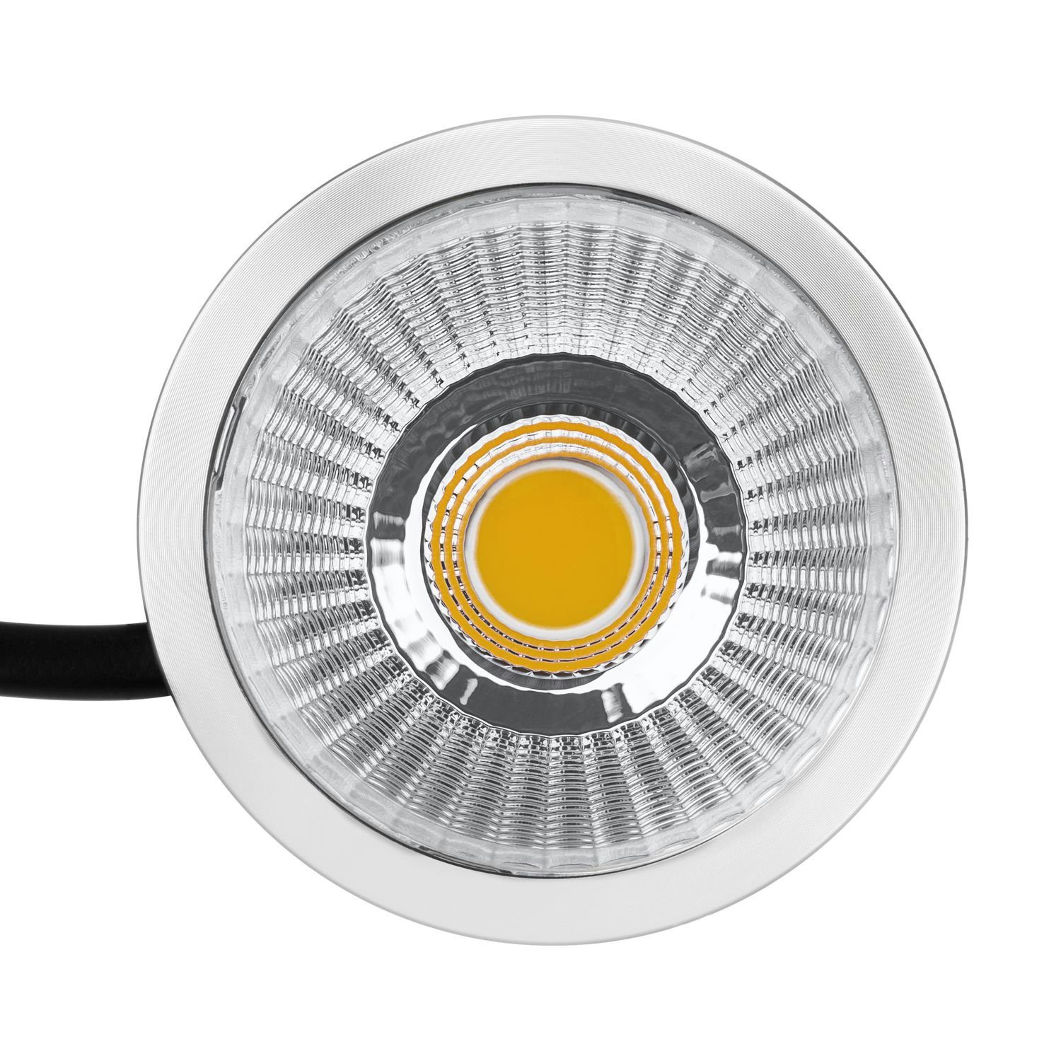 LEDANDO LED Einbaustrahler Leu Set aluminium extra in mit 6,5W flach Einbaustrahler matt 10er LED