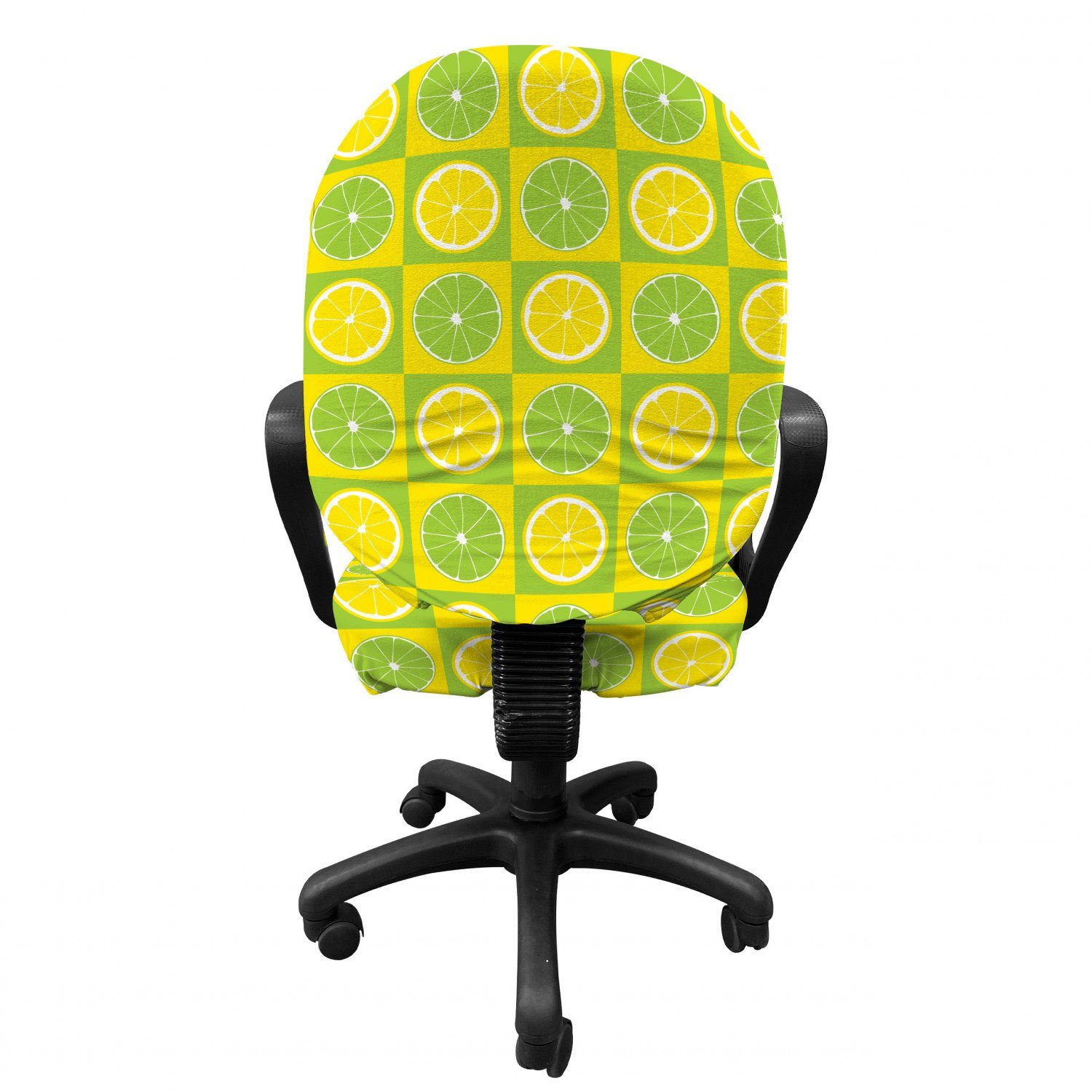 Bürostuhlhusse dekorative Schutzhülle Stretchgewebe, Green Lemon Abakuhaus, aus Lime Pop-Art Lime
