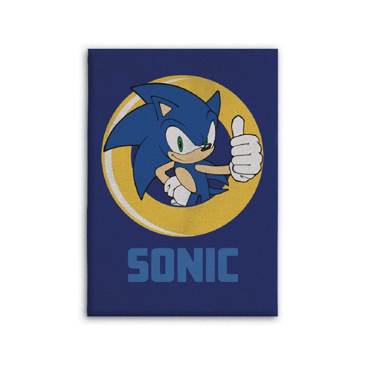 Sonic Kinderbettdecke Sonic fleecedecke Kuscheldecke 140x100 cm Flauschige Decke für Kinder