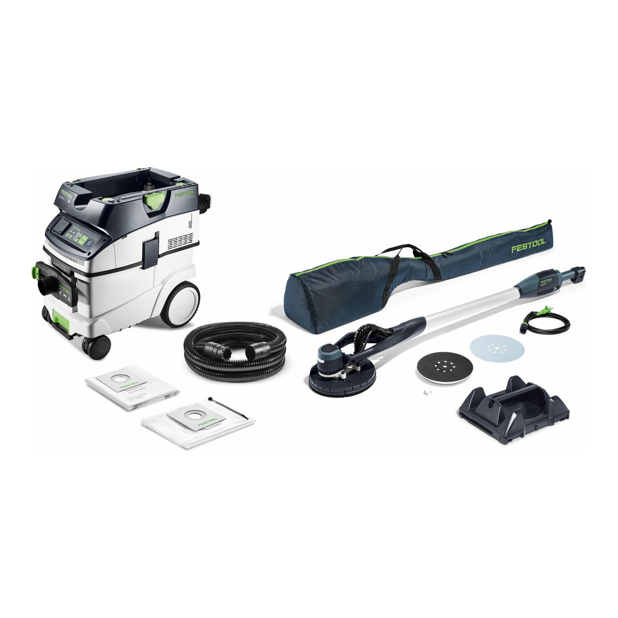 FESTOOL Trockenbauschleifer Festool Langhalsschleifer- und Sauger-Set PLANEX LHS-E 225/CTM 36-Set
