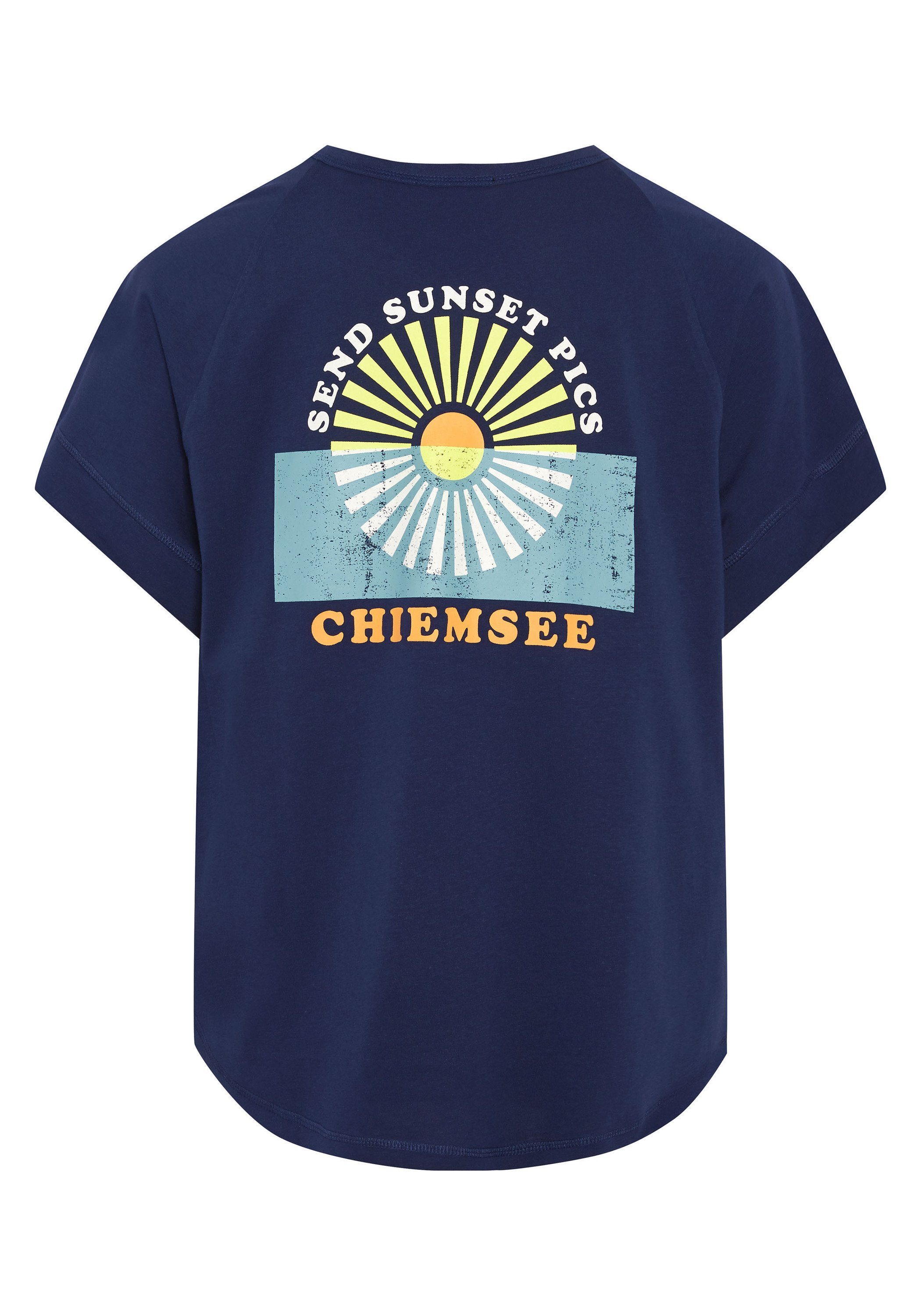 19-3933 Shirt 1 Medieval Blue Print-Shirt in Vintage-Optik Chiemsee