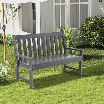 KOMFOTTEU Gartenbank 2-Sitzer Terrassenbank, wasserdicht, aus HDPE