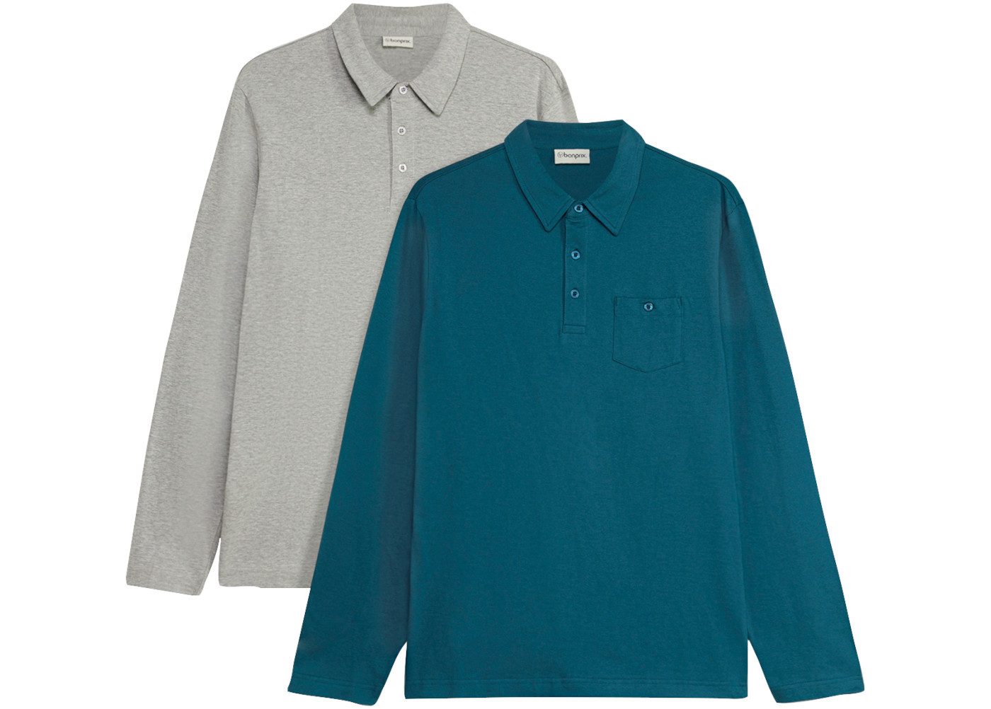 bonprix Poloshirt (Packung) im 2er-Pack, aus Baumwolle, Regular Fit, mit Polokragen