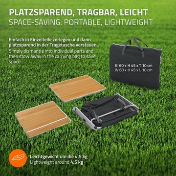 ECD Germany Campingschrank Küchenbox Outdoorschrank Stoff Faltschrank faltbar Holzoptik-Schwarz 60x64x45cm Aluminiumgestell tragbar