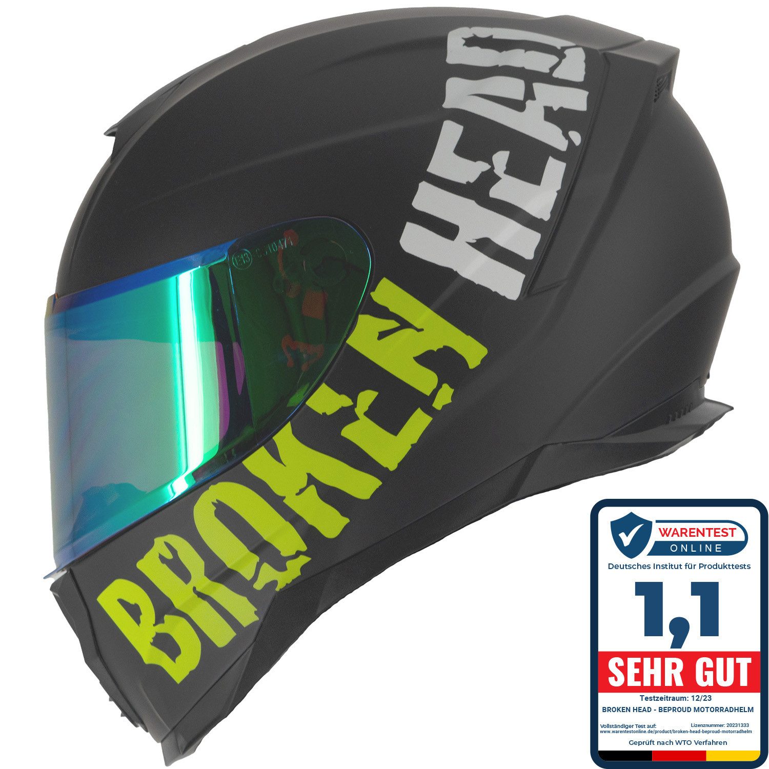 Motorradhelm BeProud grün