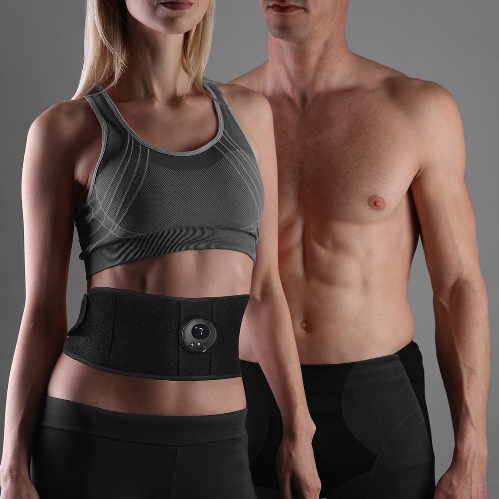 MAXXMEE EMS-Bauchmuskeltrainer MAXXMEE Bauchmuskelgürtel EMS 9 Stufen schwarz, Bauchmuskelgürtel EMS 9 Stufen