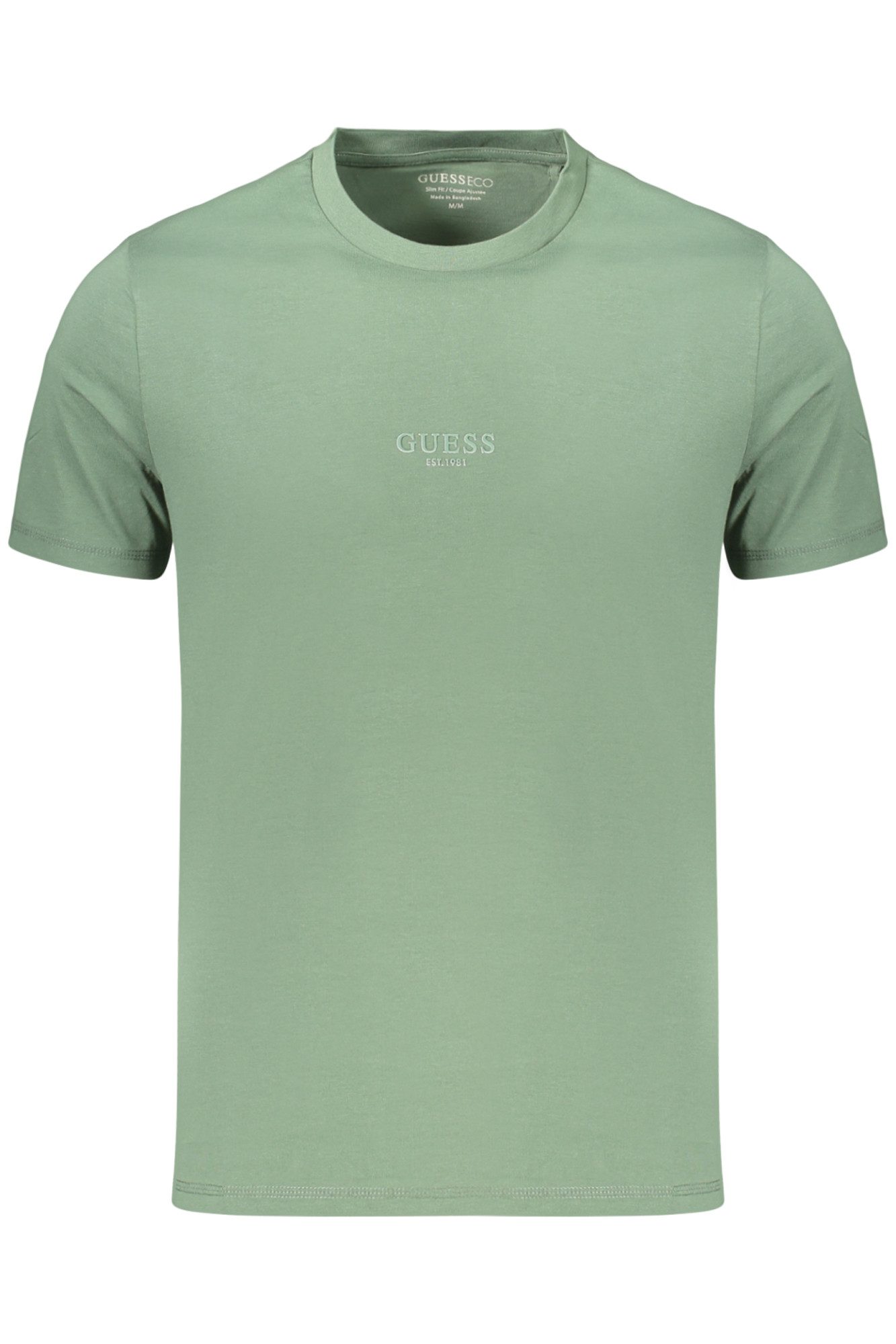 GUESS JEANS T-Shirt Herren Slim Fit T-Shirt Grün - Bio-Baumwolle mit