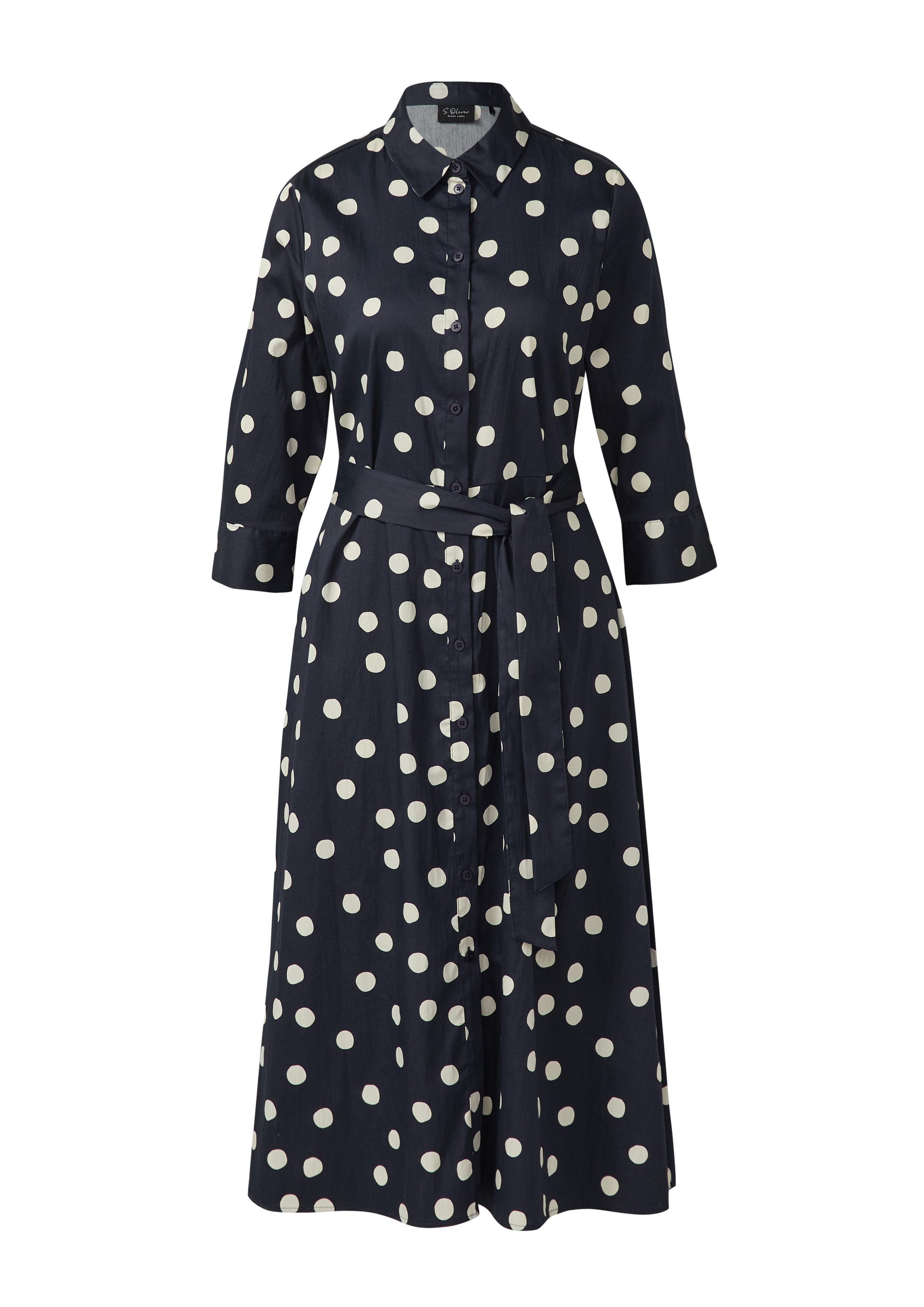 s.Oliver Midikleid Kleid Elastisches Baumwollkleid mit Viskosefutter