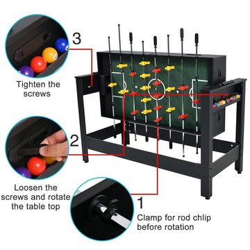 WIN.MAX Multifunktionstisch 2 in 1 Multifunktionstisch Tischkicker Fußballtisch (Set, Spieletisch 2 in 1 Tischkicker&Billard), 2 Game in 1 Spieltisch