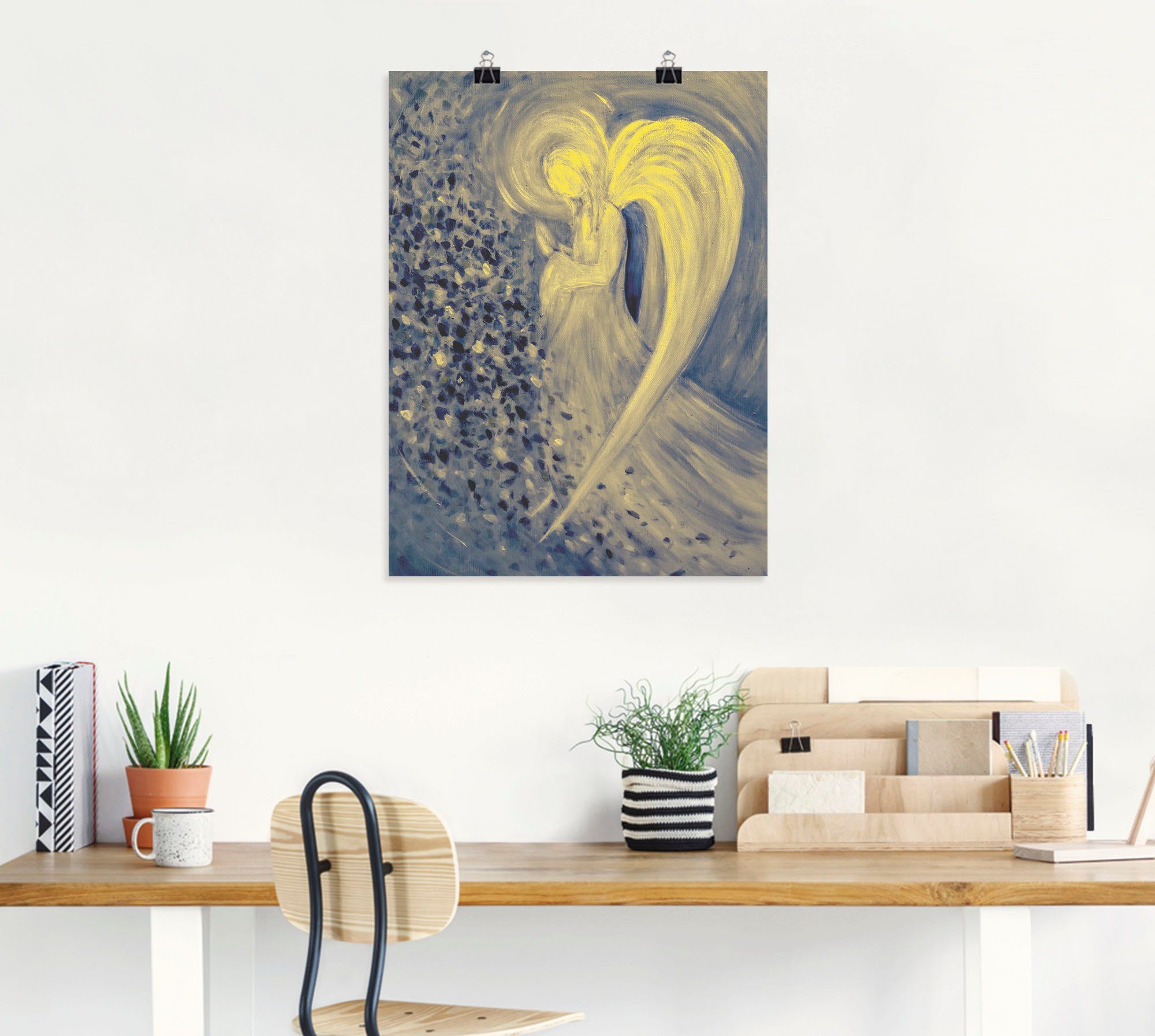 Wandaufkleber in St), oder als Artland Alubild, (1 Wandbild versch. Leinwandbild, Größen der Nacht, Engel Religion Poster