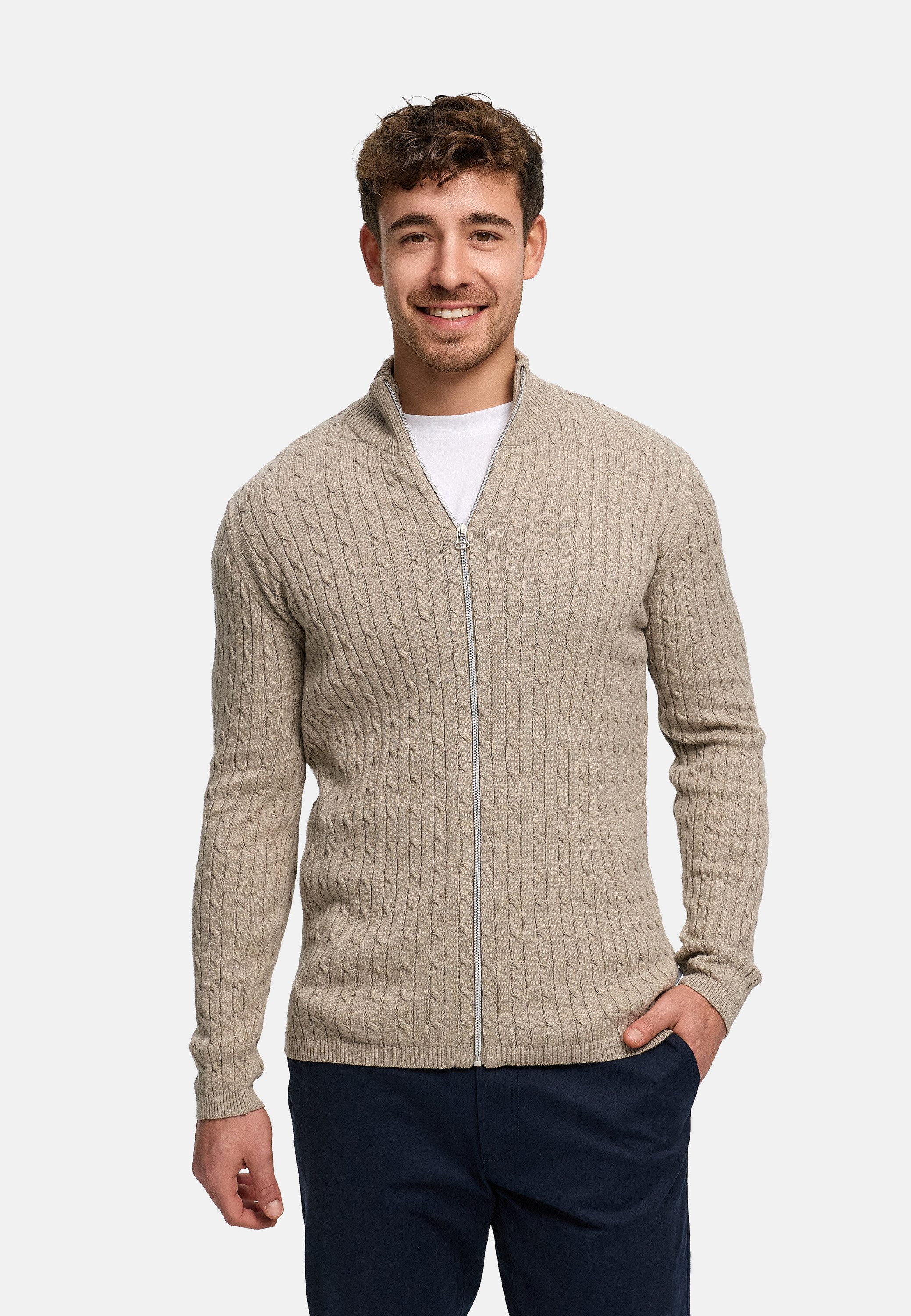 Kronstadt Strickjacke Herren KSCable Herrenstrickjacke aus hochwertigem Jaquard-Feinstrick