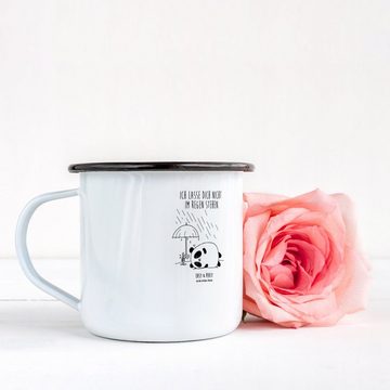 Mr. & Mrs. Panda Dekobecher Panda Freundschaft - Weiß - Geschenk, Outdoor Kaffeetasse, Metalltass (1 St), Liebevolles Design