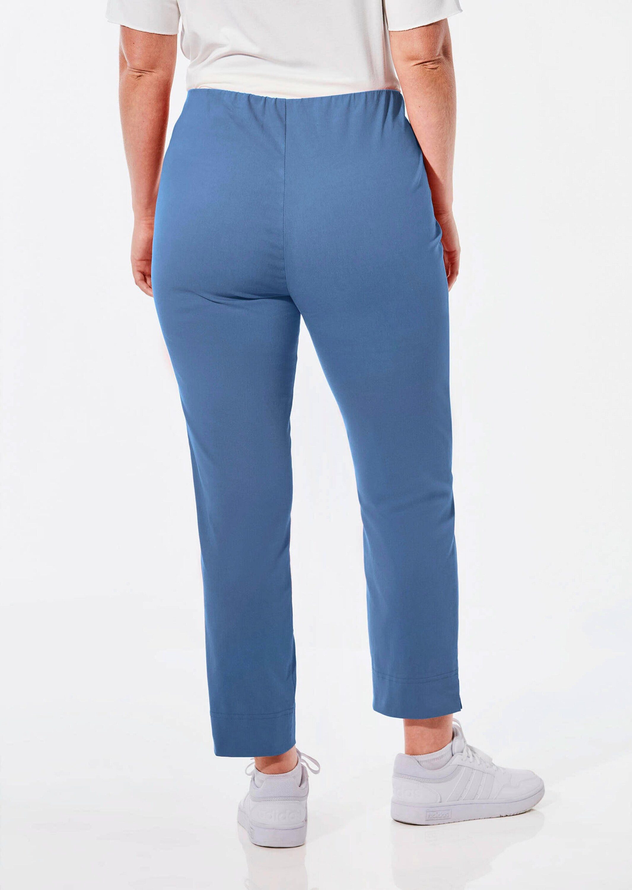 GOLDNER Caprihose Stretchhose mit Seitenschlitzen (CURVY) Unifarbenes Design mit praktischem Schlupfbund – Bild 3 von 5