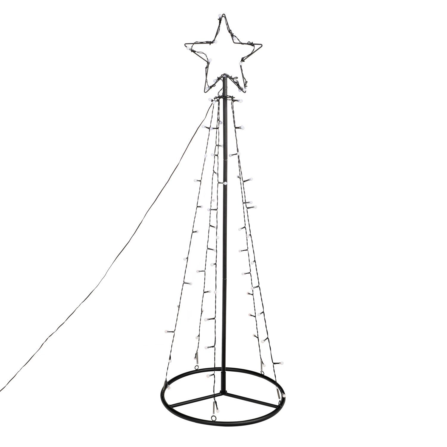 LED mit 2m LED Stern bunt / LED mehrfarbig 62 außen, LED Classic, bunte Weihnachtsbaum MARELIDA Lichterbaum Baum